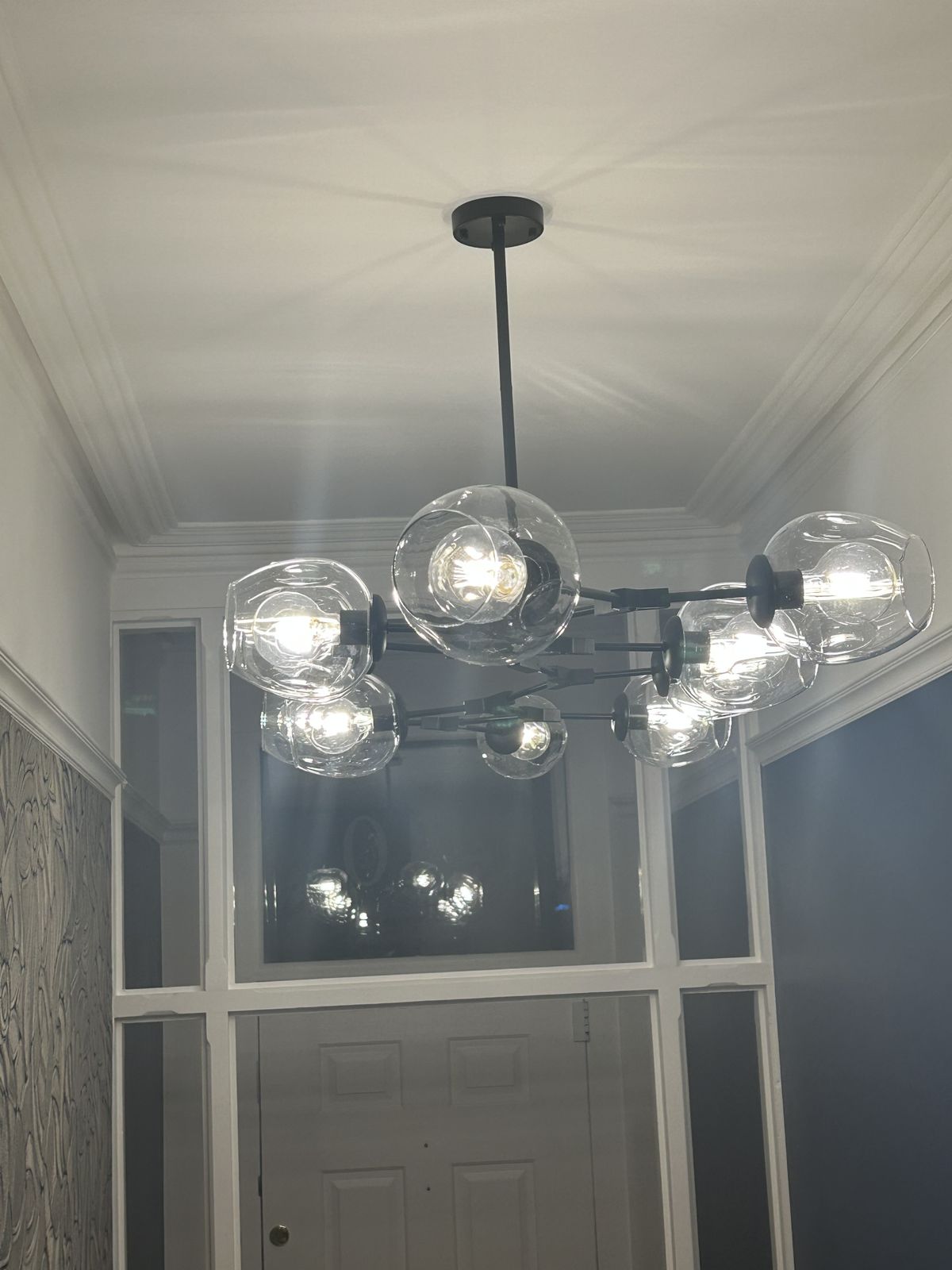 Large Pendant Light Fitting New And Unused 2000x600mm With 10 Glass Shades