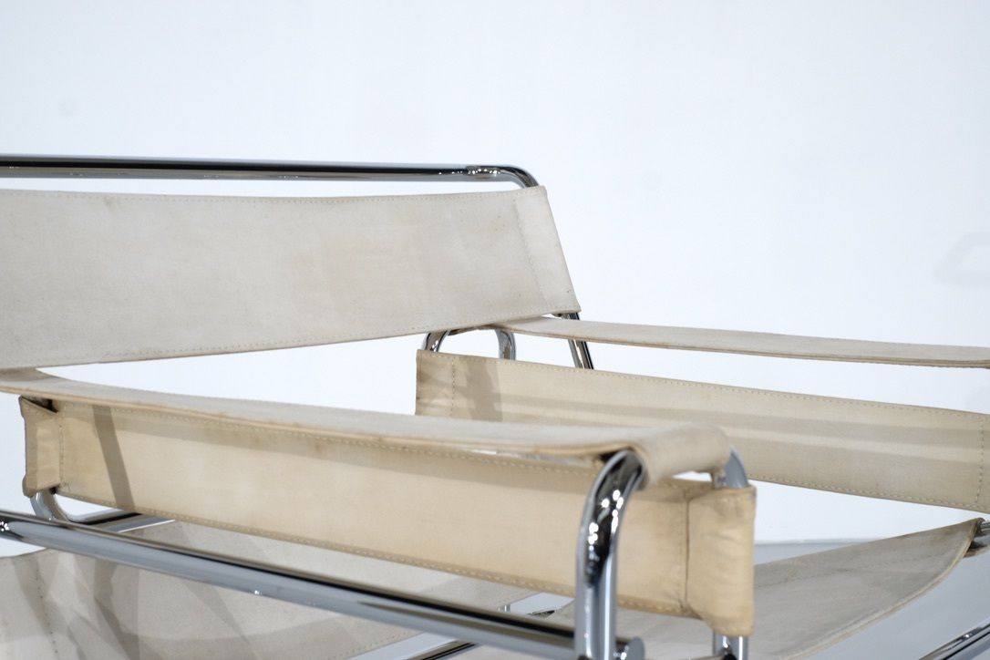 Armchair " B3 Wassily " Fabric By Marcel Breuer For Gavina, 1925s. photo vintage