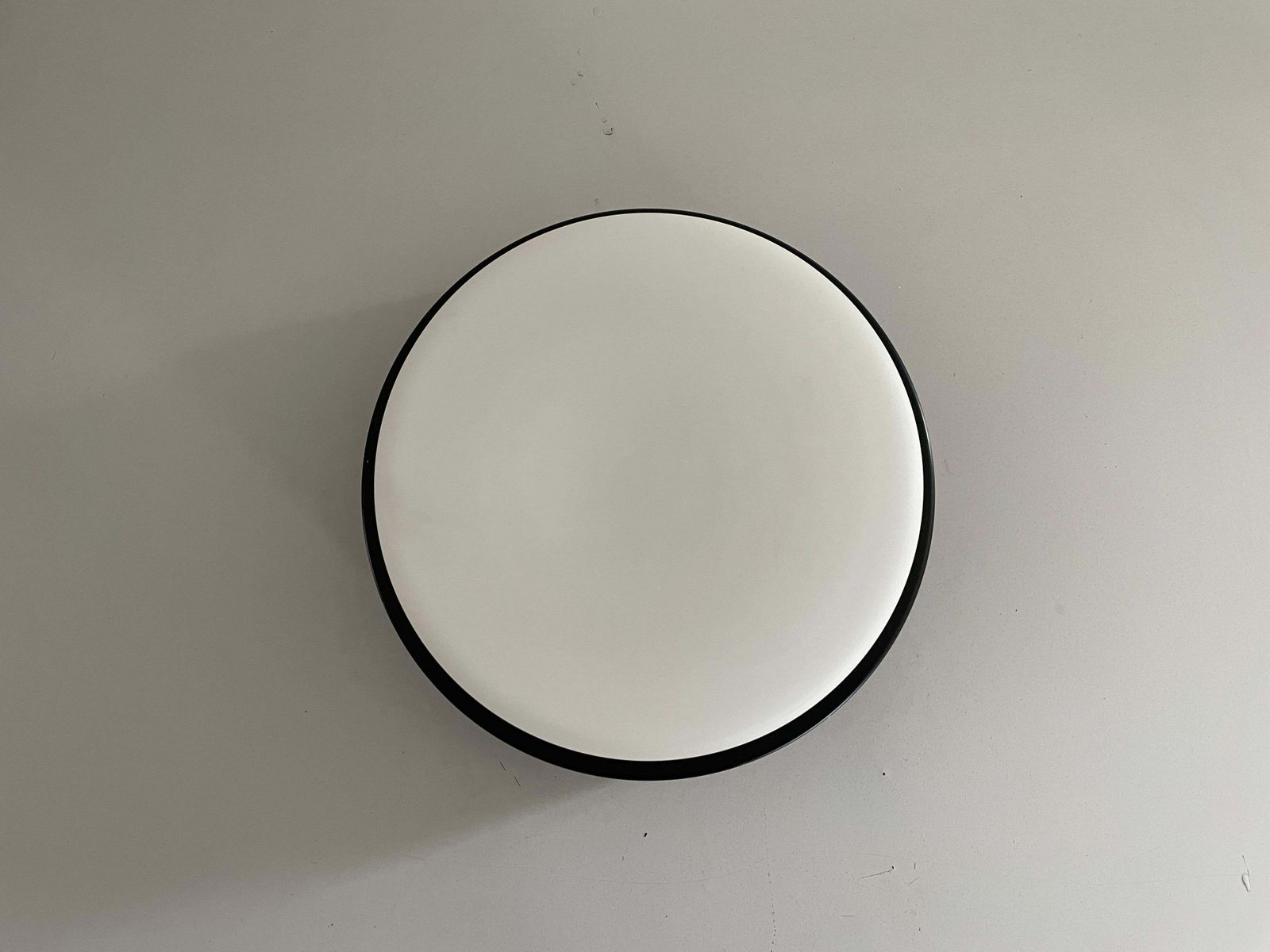 Glass And Black Metal Flush Mount Light By Greco Illuminazione, 1950s, Italy photo vinterior