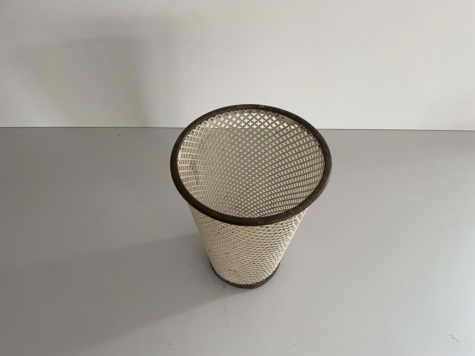 Mid Century Modern Brass And Metal Paper Waste Basket, 1960s, Germany photo vinterior