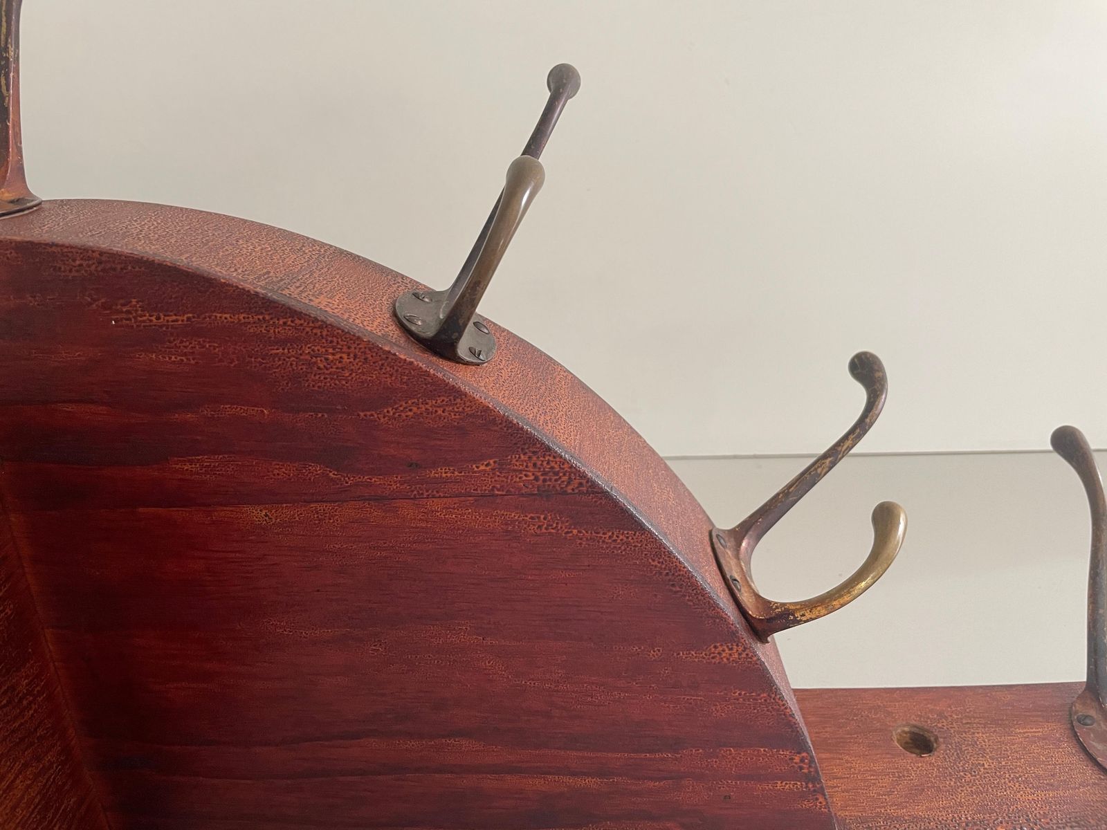 Furniture Mid Century Modern Large Wood Clothes Hanger And Shelf, 1960s, France photo