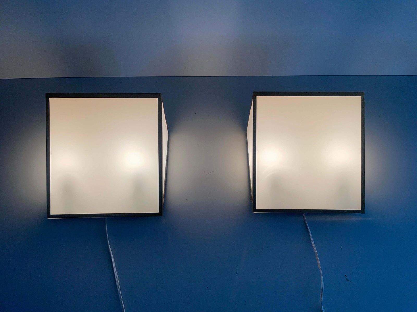 photo buy Mid Century Glass And Brass Large Pair Of Cinema Sconces, 1950s, Italy