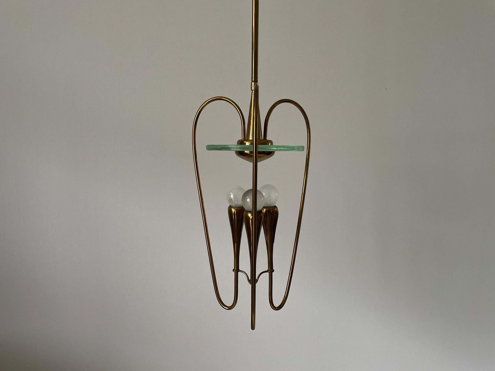 Brass And Glass Chandelier By Pietro Chiesa For Fontana Arte, 1950s, Italy photo 7180.0
