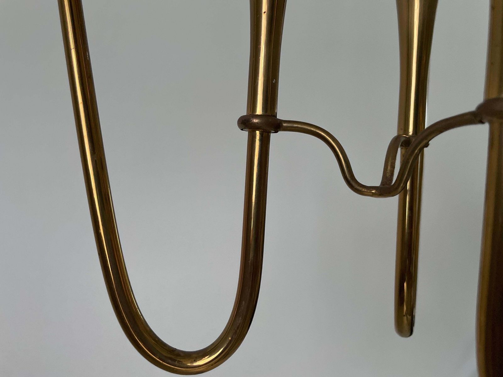 photo for sale Brass And Glass Chandelier By Pietro Chiesa For Fontana Arte, 1950s, Italy