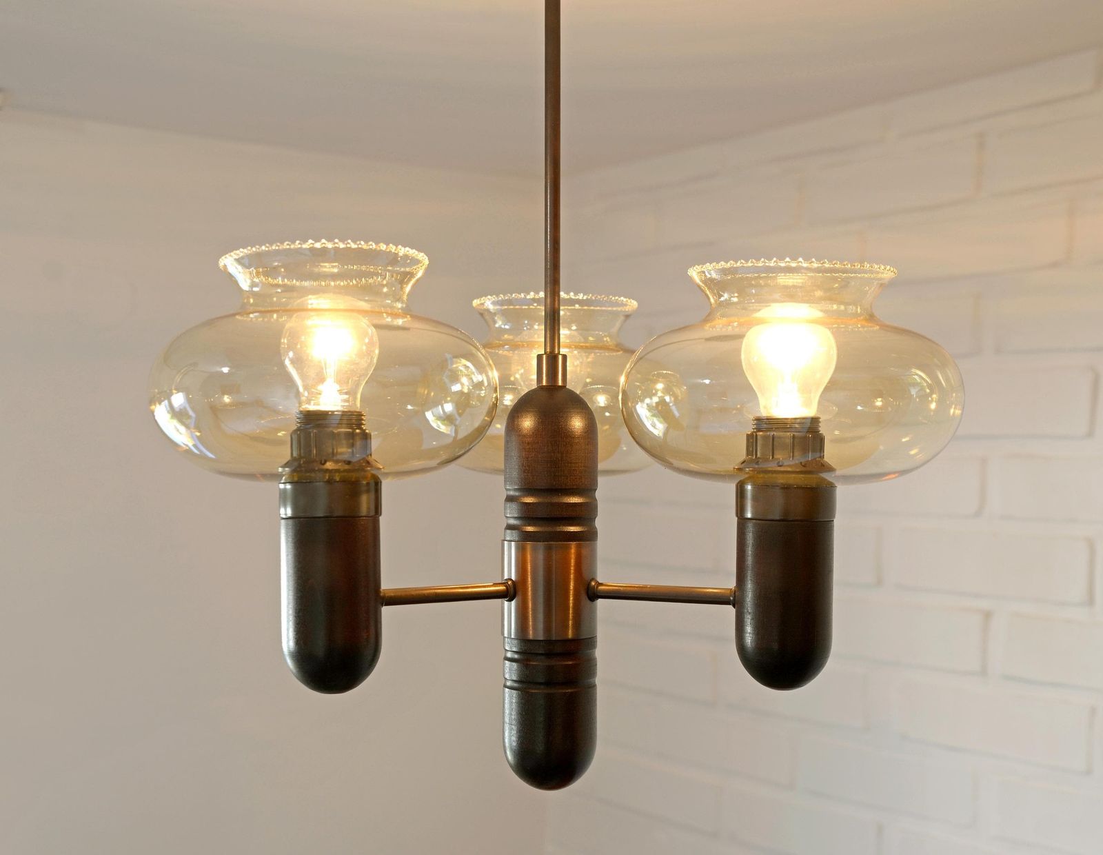 Vintage Pendant Light / Mid Century Rustic Lamp / Wooden Hanging Lamp / Colonial Chandelier From 1970's