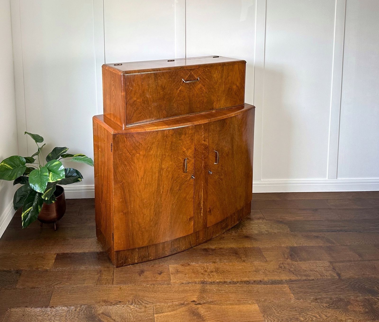 Walnut Art Deco Cocktail Cabinet, 1920s Inspired Bar, Gatsby Whiskey Bar, For Bespoke Order photo furniture