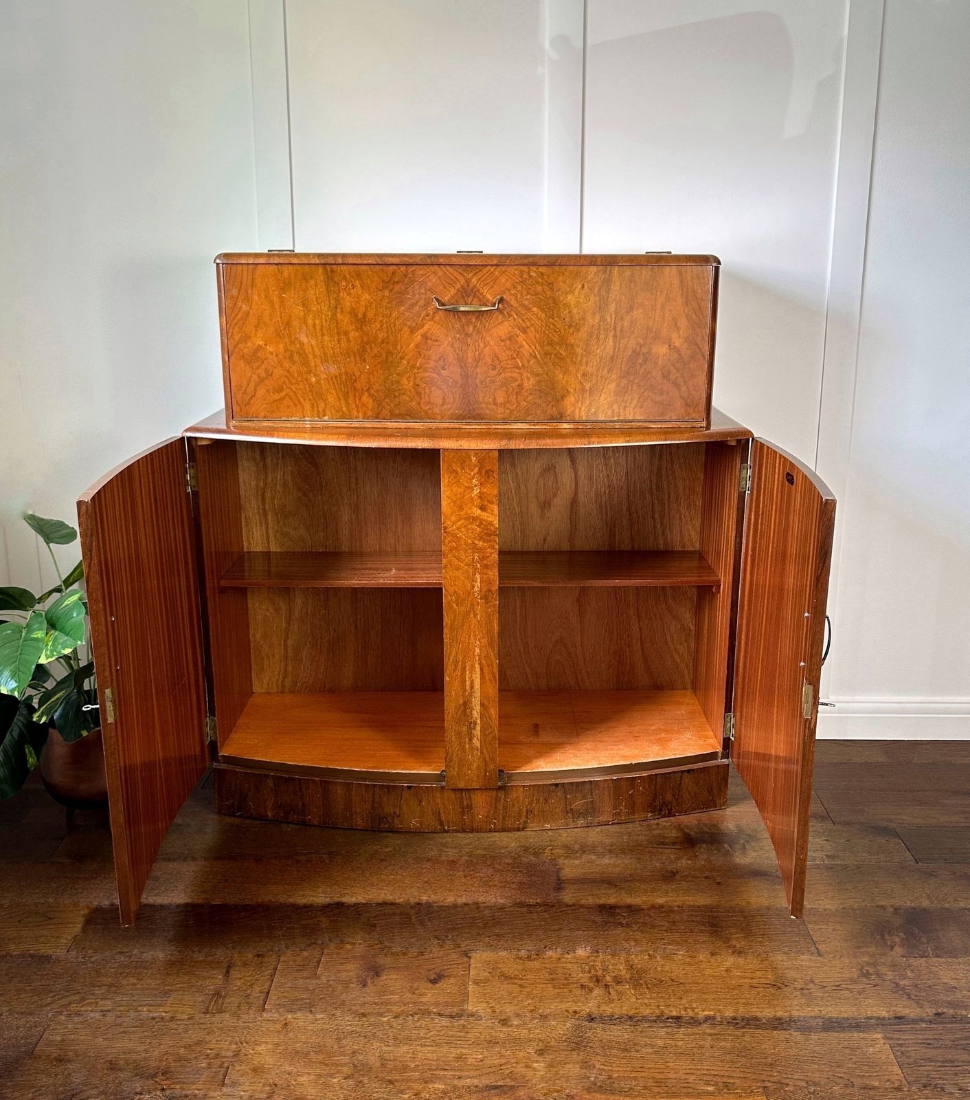 Walnut Art Deco Cocktail Cabinet, 1920s Inspired Bar, Gatsby Whiskey Bar, For Bespoke Order photo Furniture
