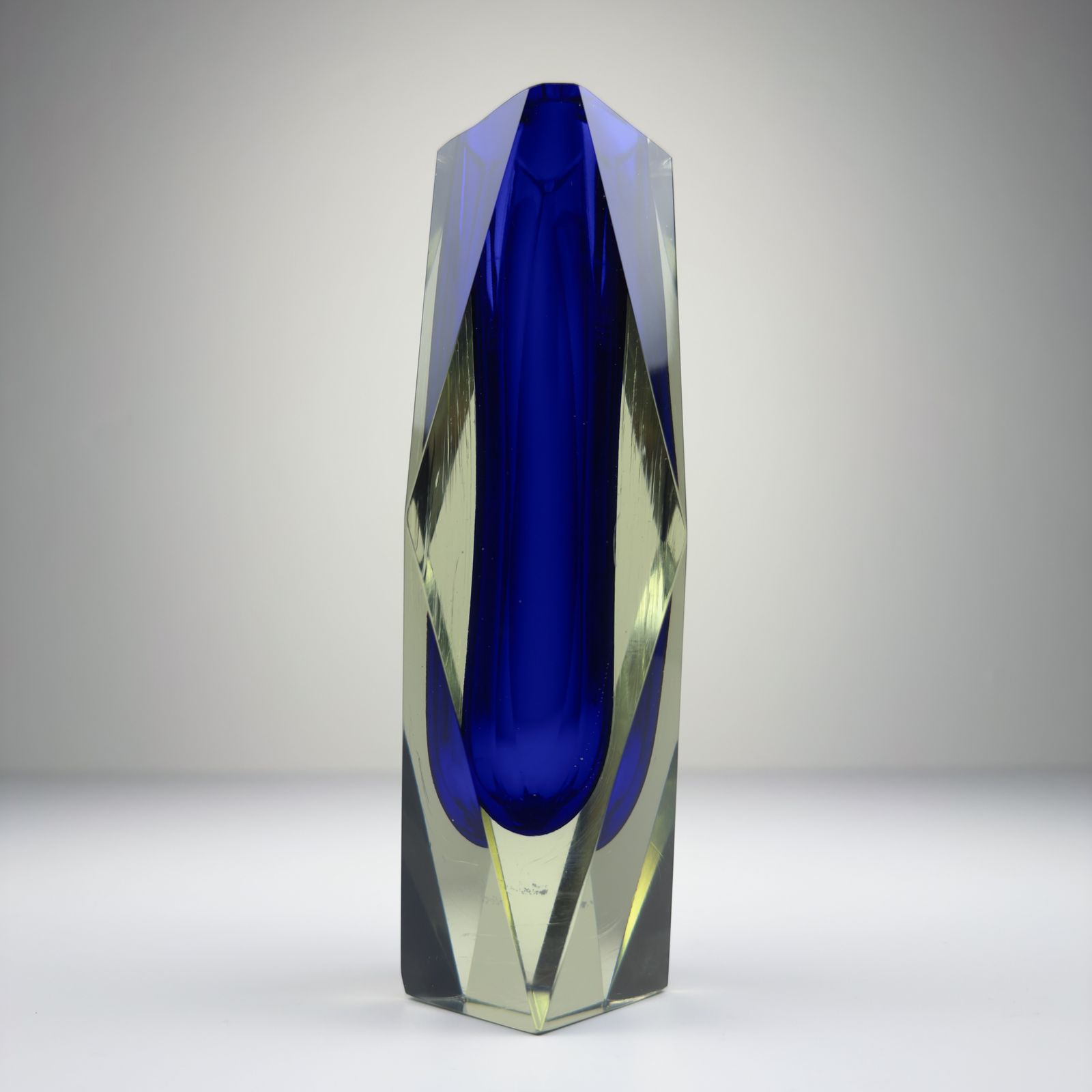 Vintage Sommerso Blue Murano Vase, Italy 1970s photo furniture