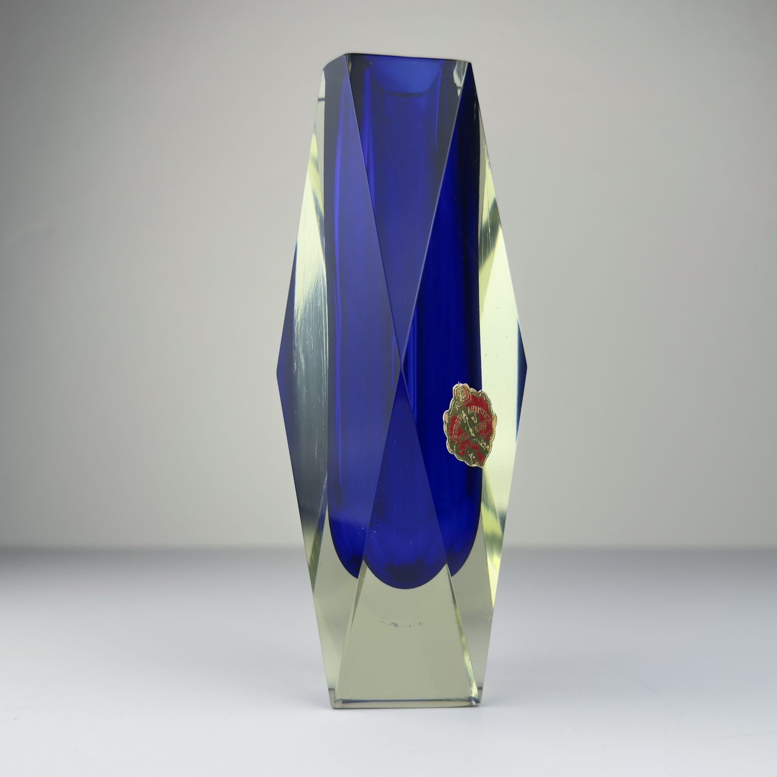 photo furniture Vintage Sommerso Blue Murano Vase, Italy 1970s