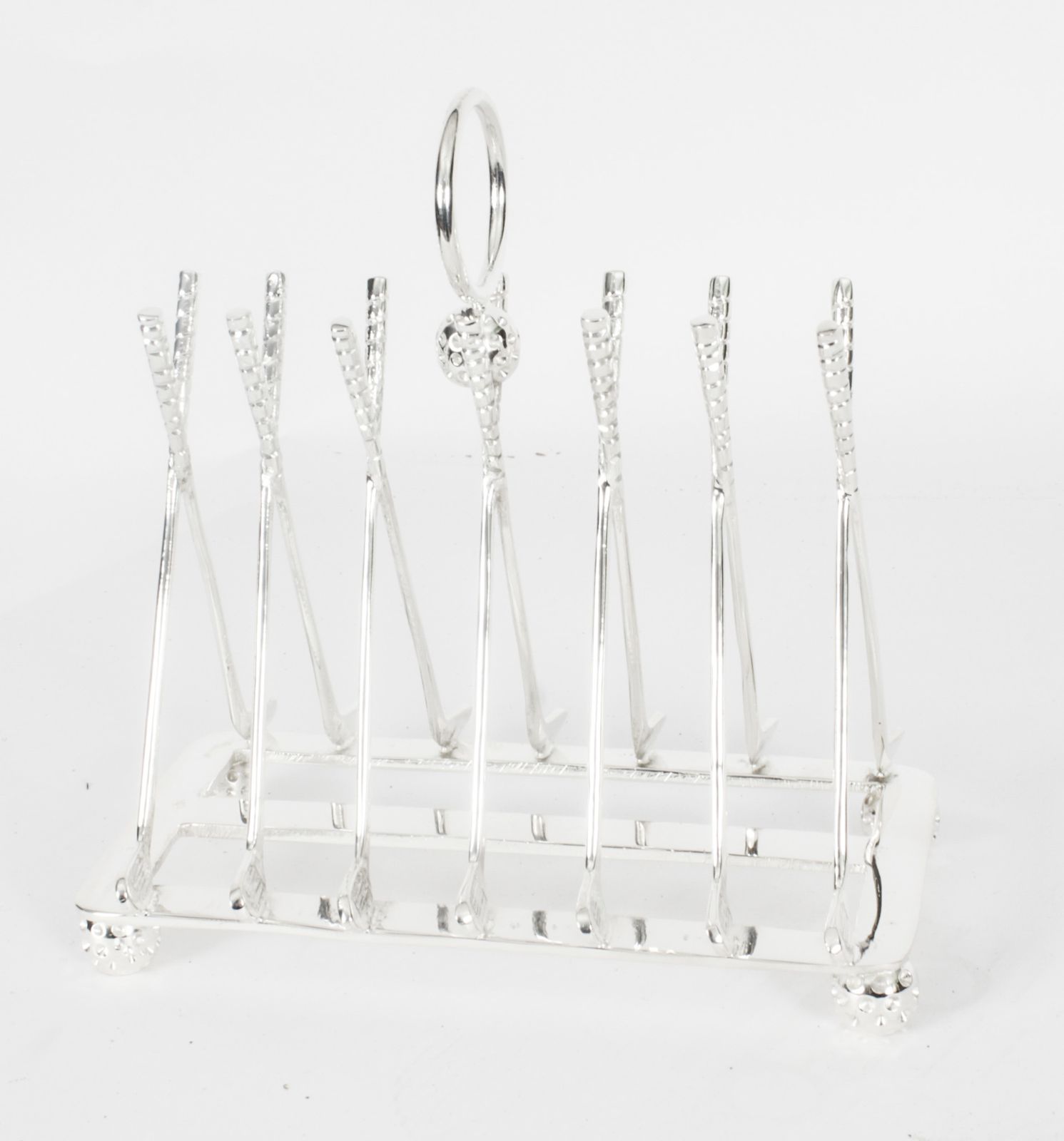 Vintage Silver Plated Toast Rack Crossed Golf Clubs 20th C photo 275.0