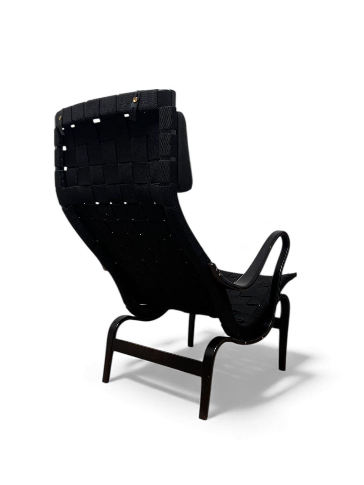 Mid  Century Bruno Mathsson “Pernilla” Lounge Chair In Black Webbing, Sweden photo 1295.0