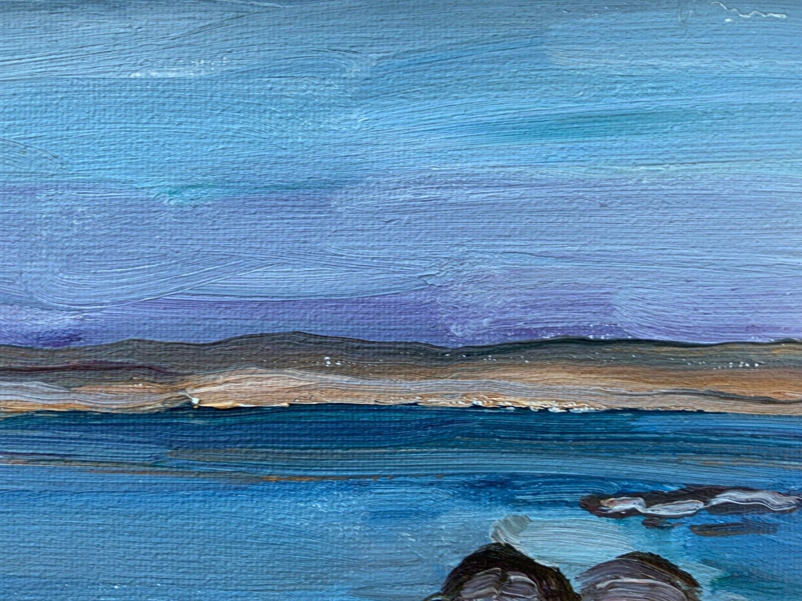 Vintage Marine Swedish Modernists Oil Painting Blue Seascape By Göran Brunius photo vintage