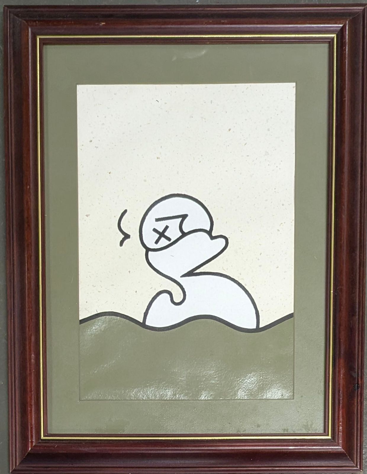Contemporary British Art. George Quinn – “Duk One” – Original Acrylic On Paper, Signed. 33x23cm photo furniture