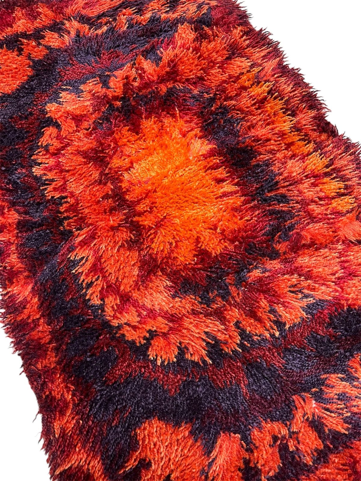 Swedish Rya Wool Rug 122x70cm Mid Century 20th Century Vintage photo furniture