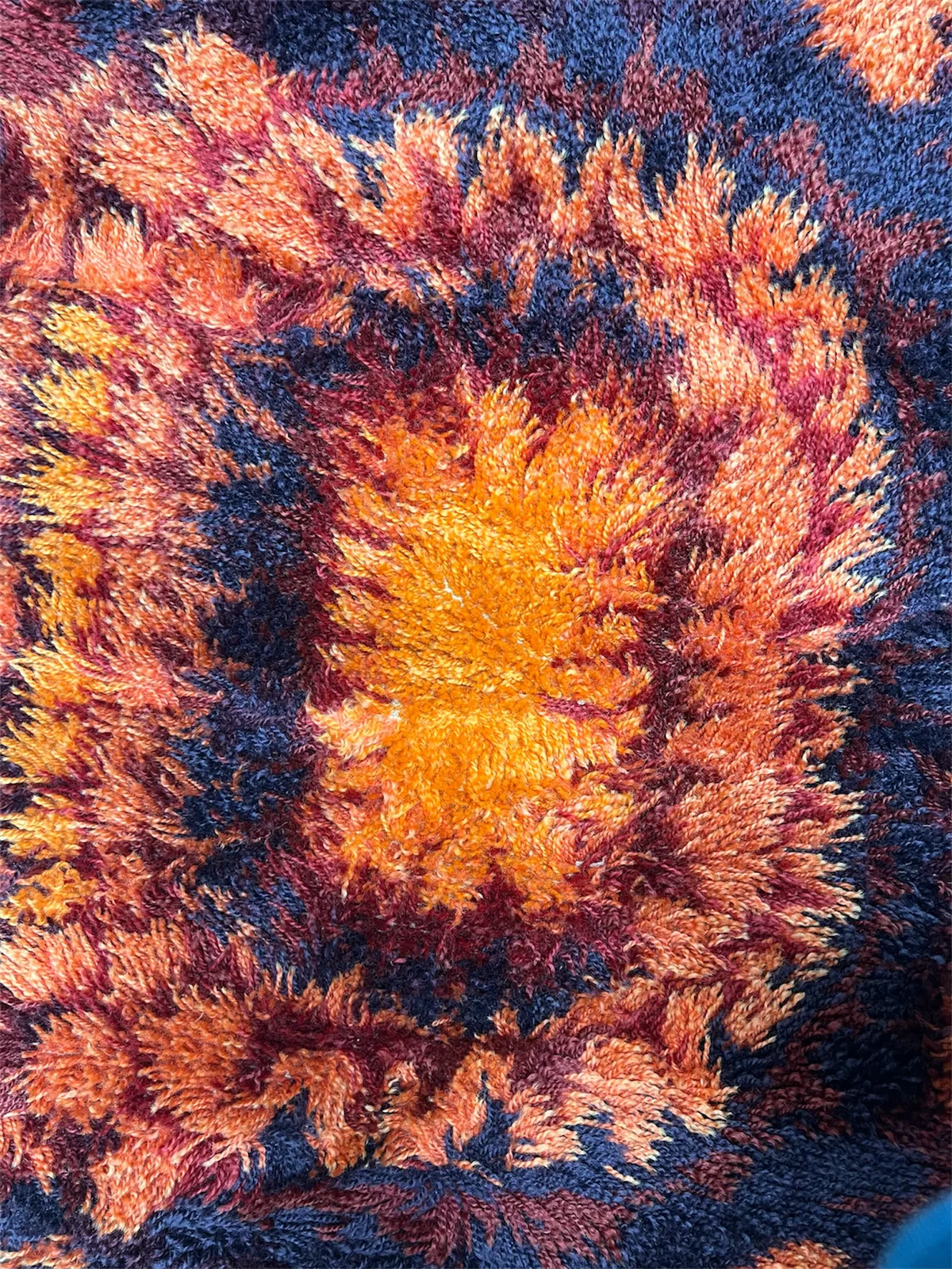 Swedish Rya Wool Rug 122x70cm Mid Century 20th Century Vintage photo for sale