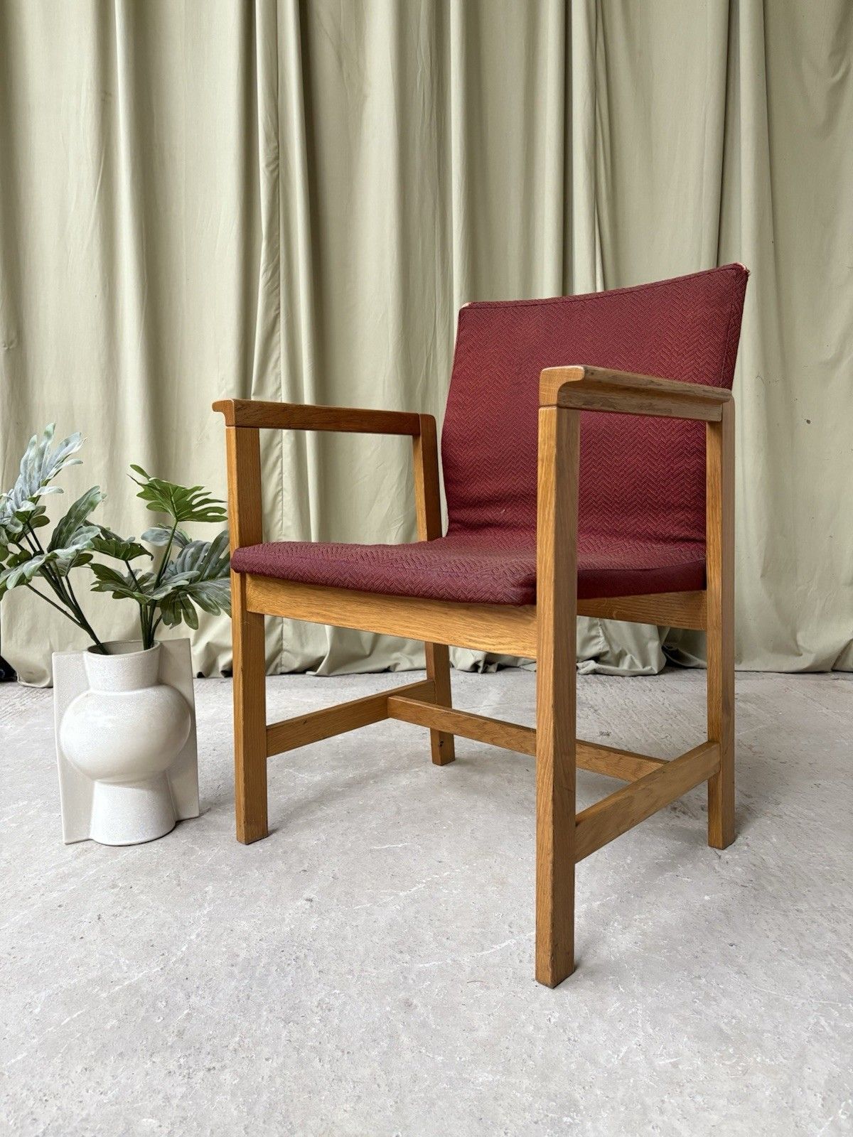 Vtg Late Mid Century Oak Chair Side Armchair  Danish Scandi Retro R974