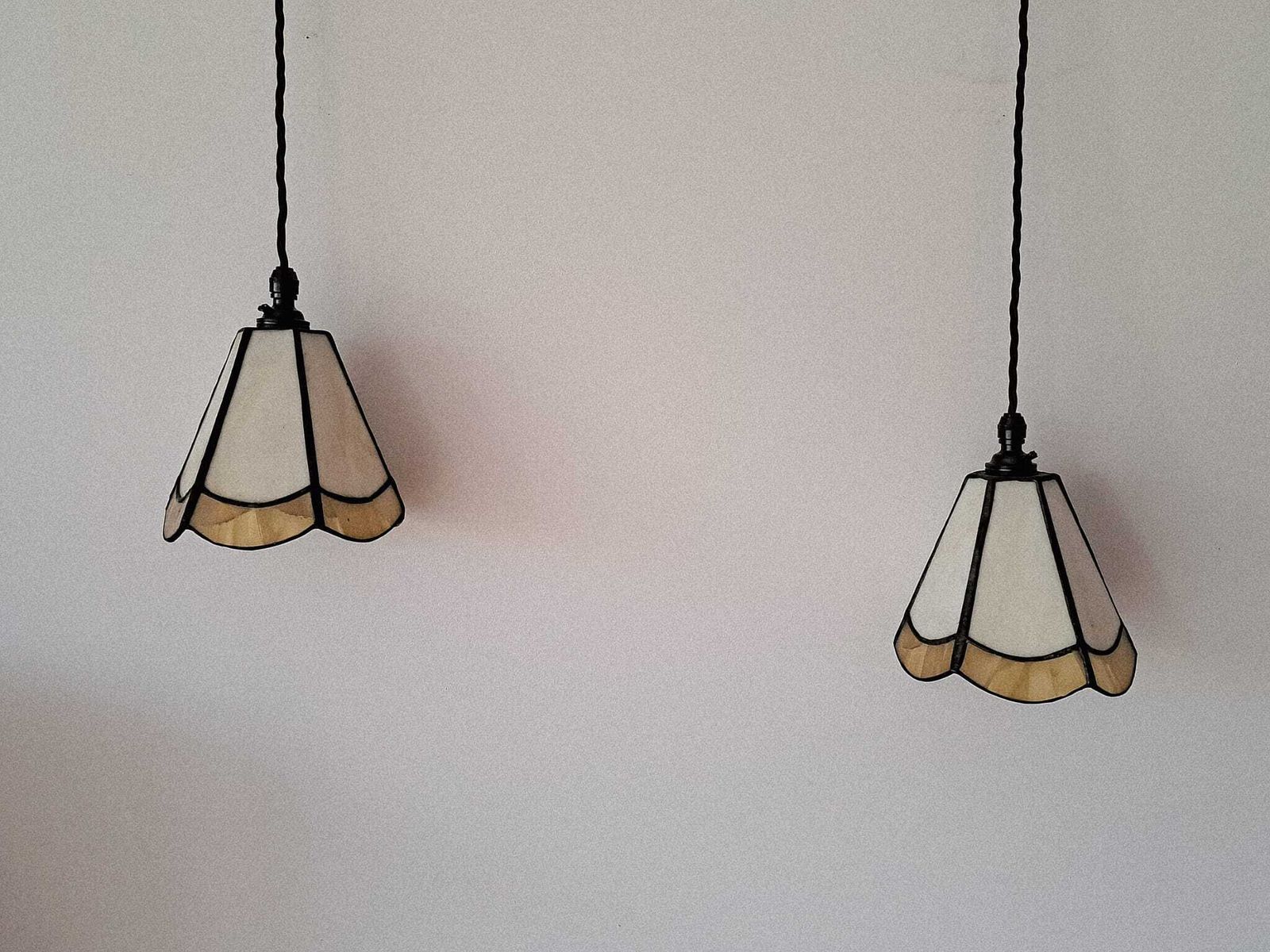 Art Deco Pendant Light In A Brown & Cream Opaline, Original 1930s photo furniture