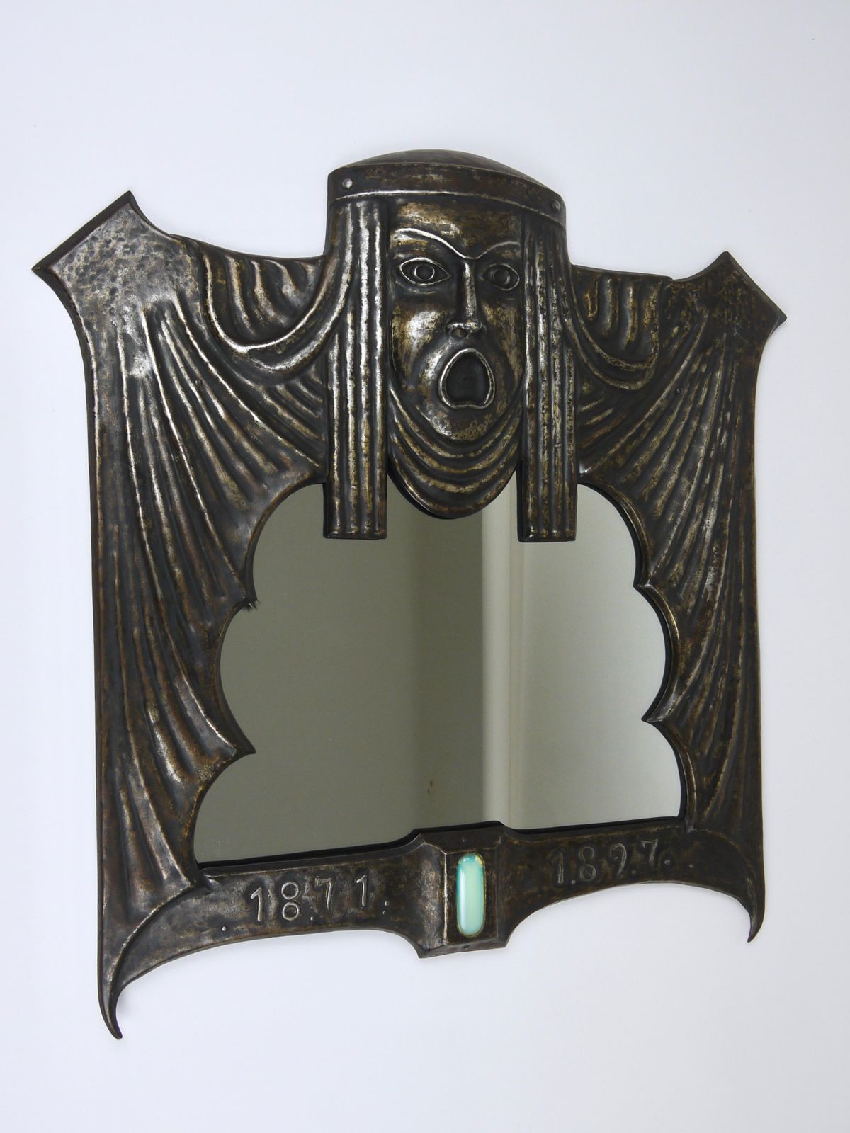 Vienna Secession Art Nouveau Gustav Klimt Attr „Tragedy“ Theater Wall Mirror, Au photo Home Decor