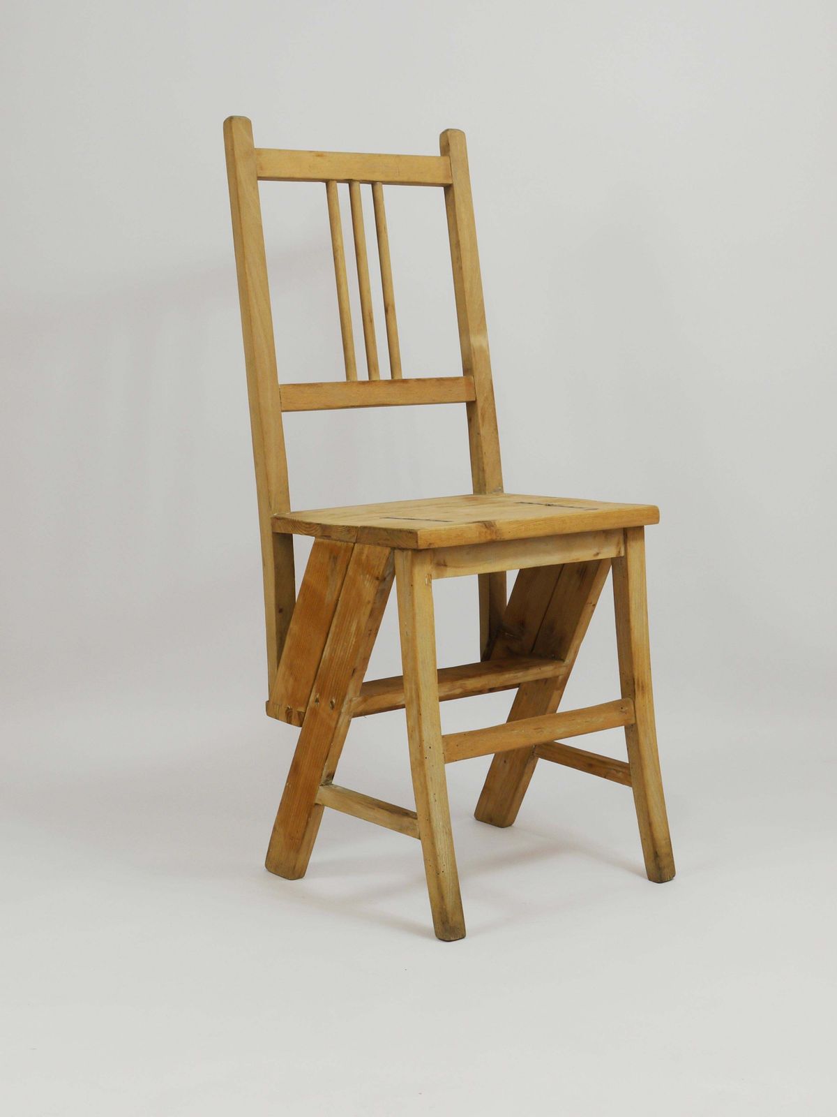 Arts & Crafts Metamorphic Library Steps Folding Ladder Chair, Vienna, 1900s photo Furniture