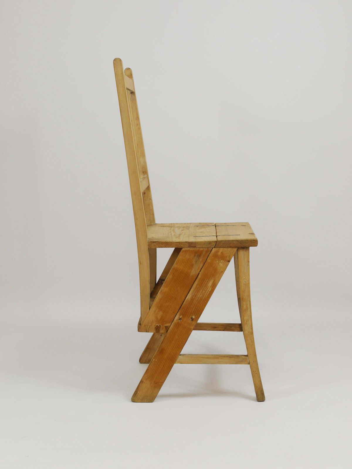 Arts & Crafts Metamorphic Library Steps Folding Ladder Chair, Vienna, 1900s photo vinterior