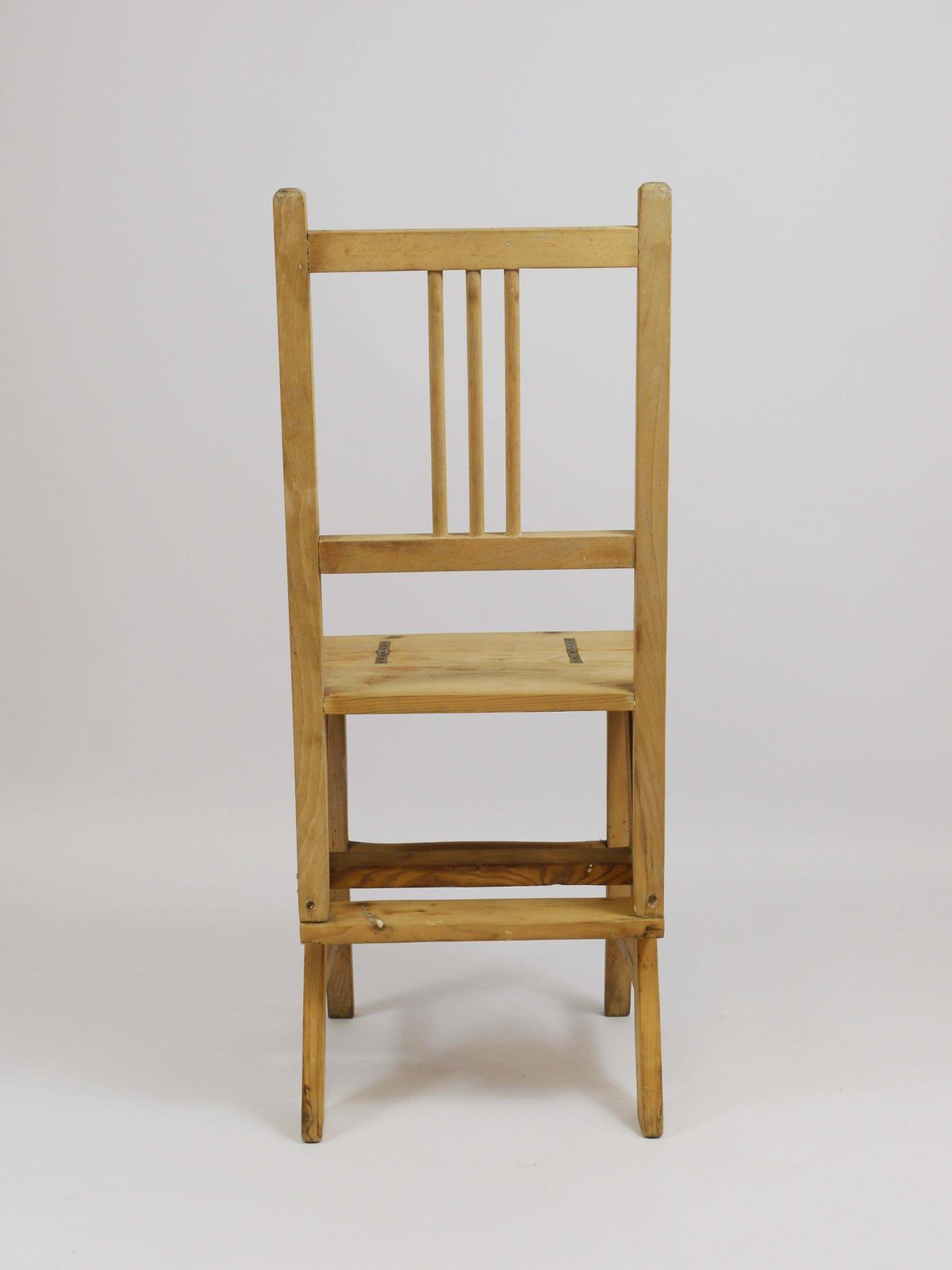 Furniture Arts & Crafts Metamorphic Library Steps Folding Ladder Chair, Vienna, 1900s photo