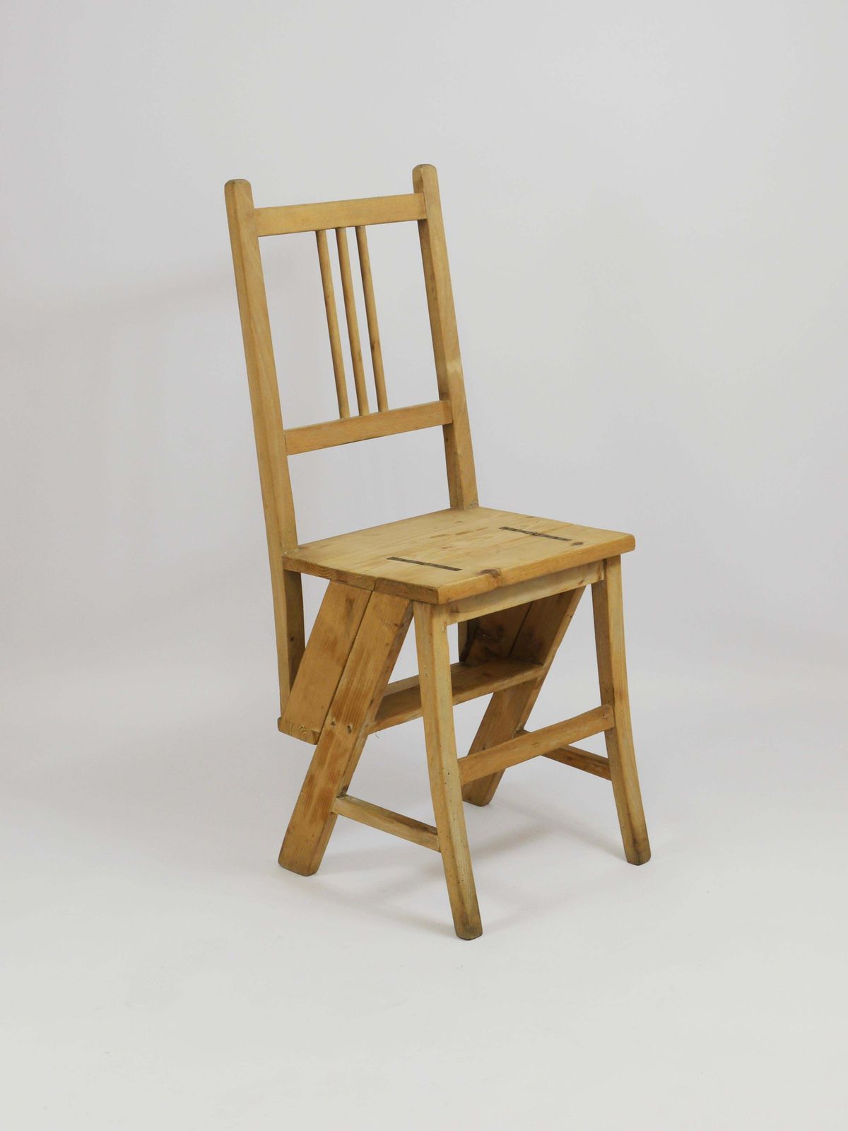 photo buy Arts & Crafts Metamorphic Library Steps Folding Ladder Chair, Vienna, 1900s