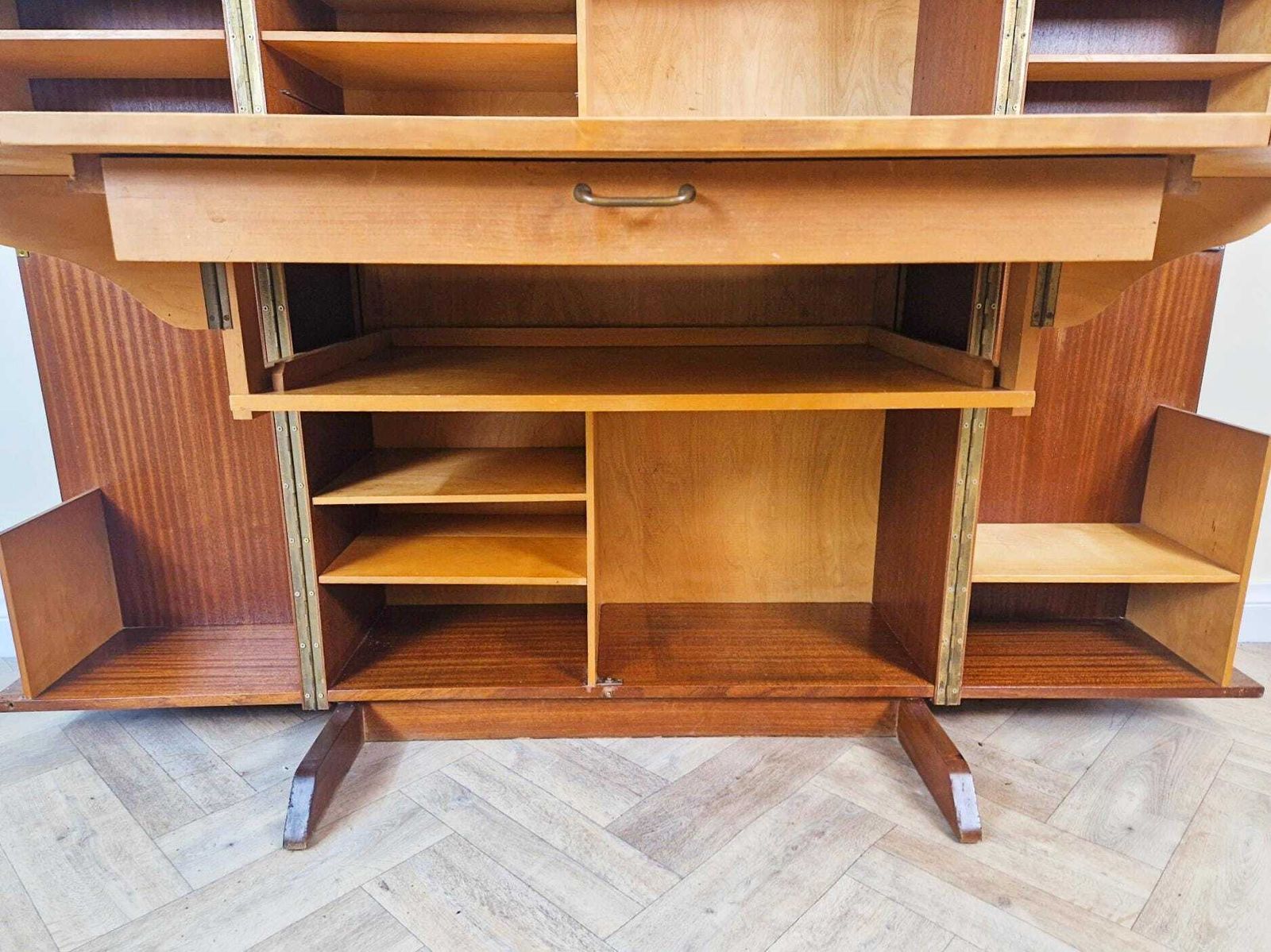 Mummenthaler & Meier Switzerland 1960's Vintage 'Magic Box' Folding Desk Sideboard Bl804 photo vinterior