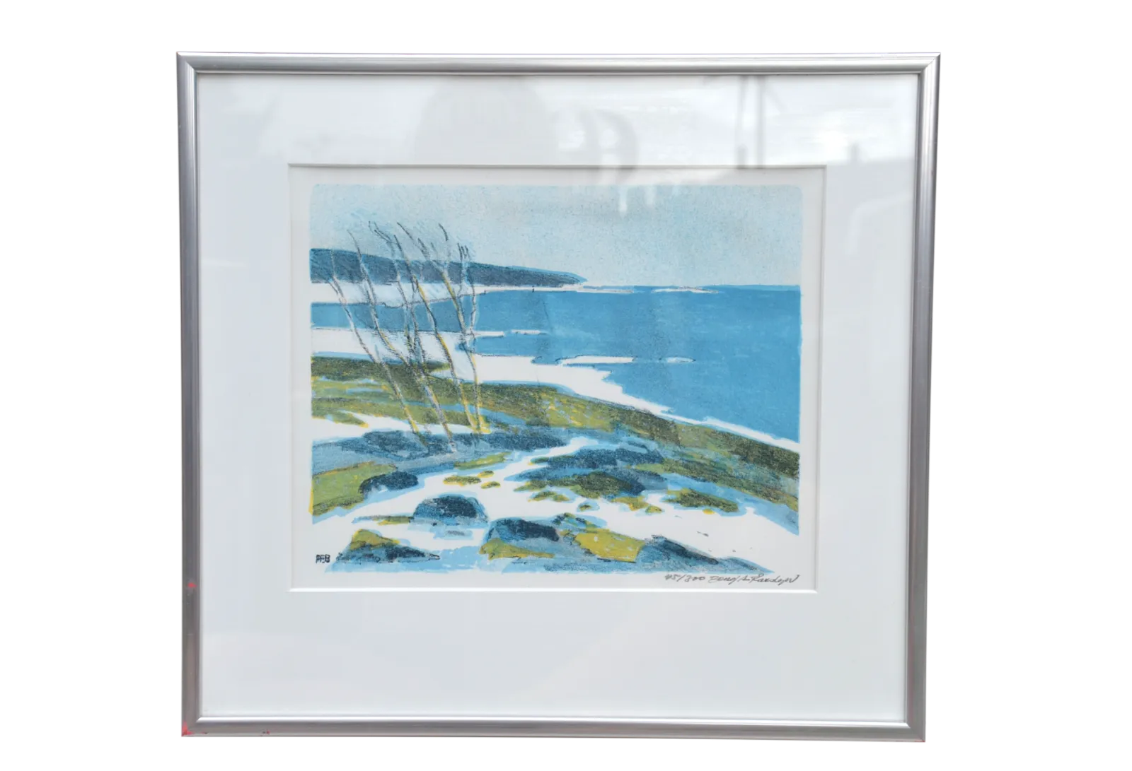 Small  Lithography On Paper  Winter Seascape, Signed , Nr 45/300 photo furniture