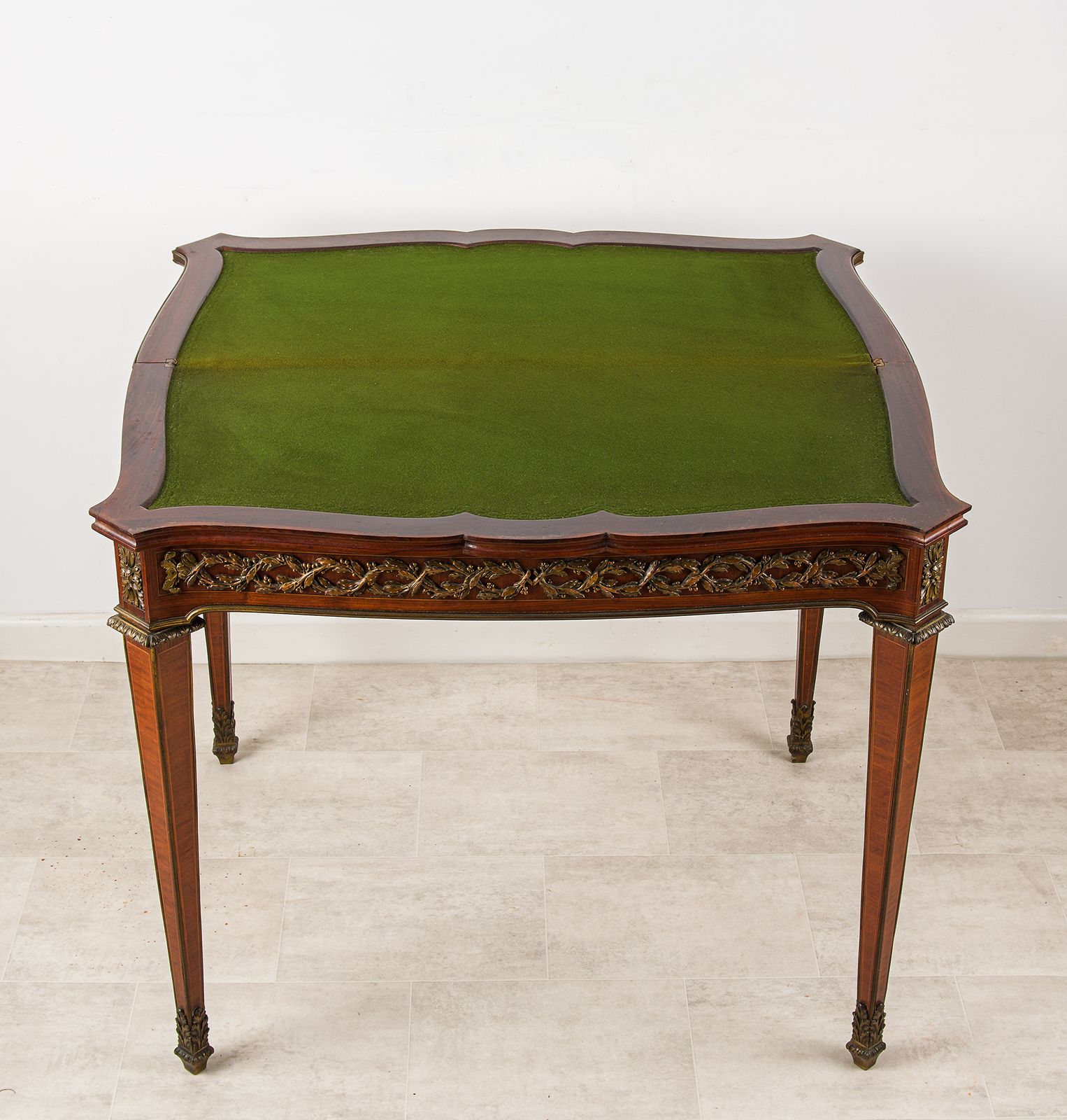 Antique French Maison Mottheau Games Table C.1880   Ormolu, Parquetry Top photo for sale