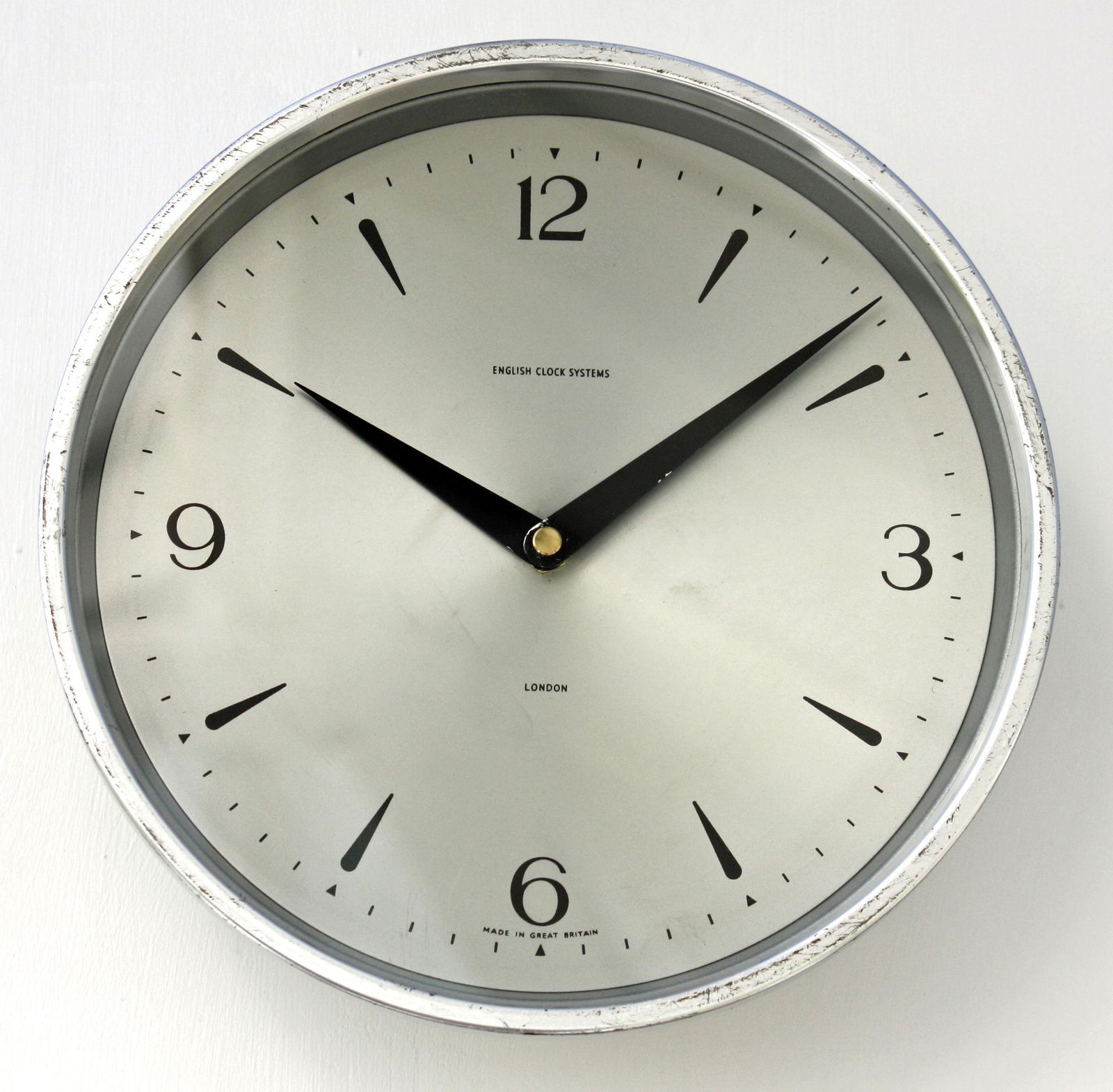 Vintage English Clock Systems Wall Clock   24cm Retro Clock Mid Century Clock Metal Industrial Gift Off The Wall Clocks