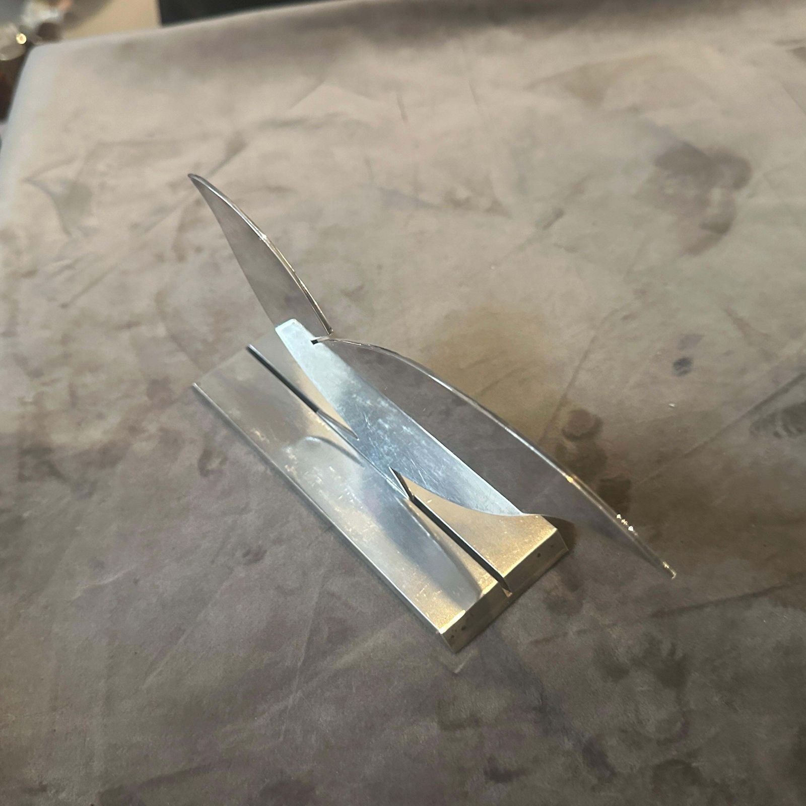 1990s Minimalist Silver Plated Sculpture La Colombella Bianca By Lino Sabattini photo buy