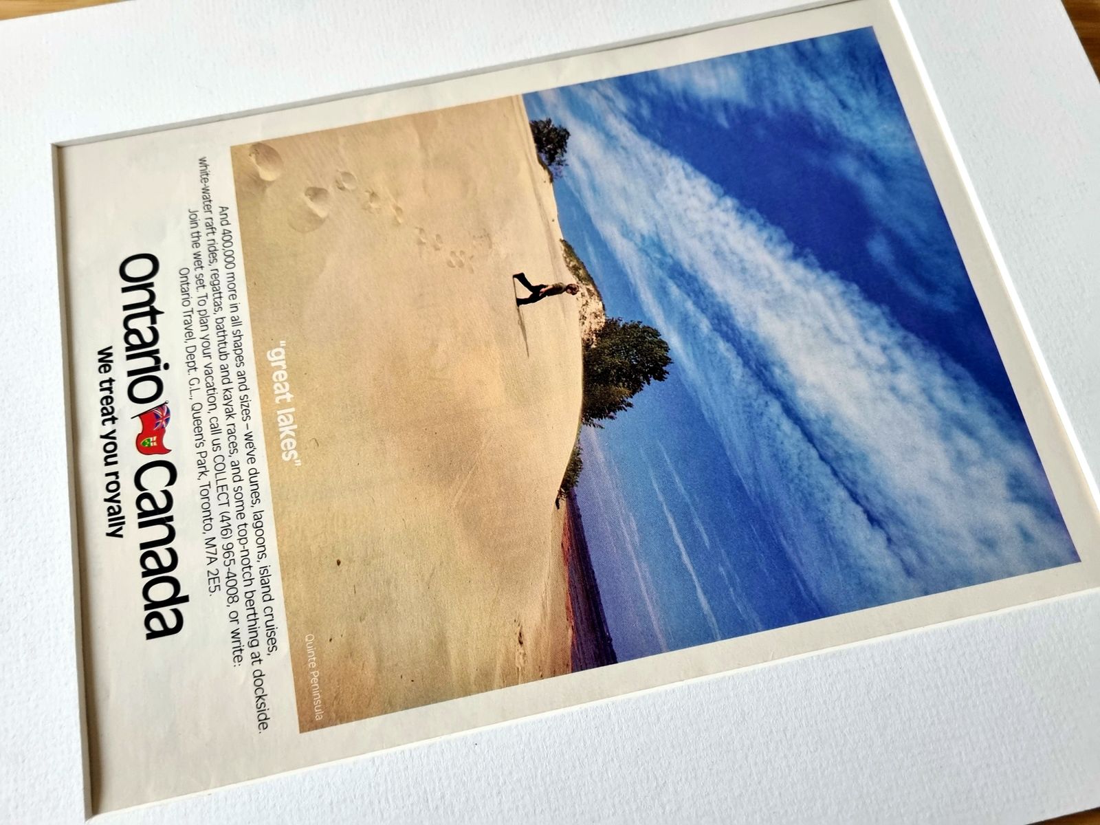 Ontario Canada Summer Poster Ad, Great Lakes Sand Dunes Scene, 1970s, Travel Tourism Print Advert photo 65.0