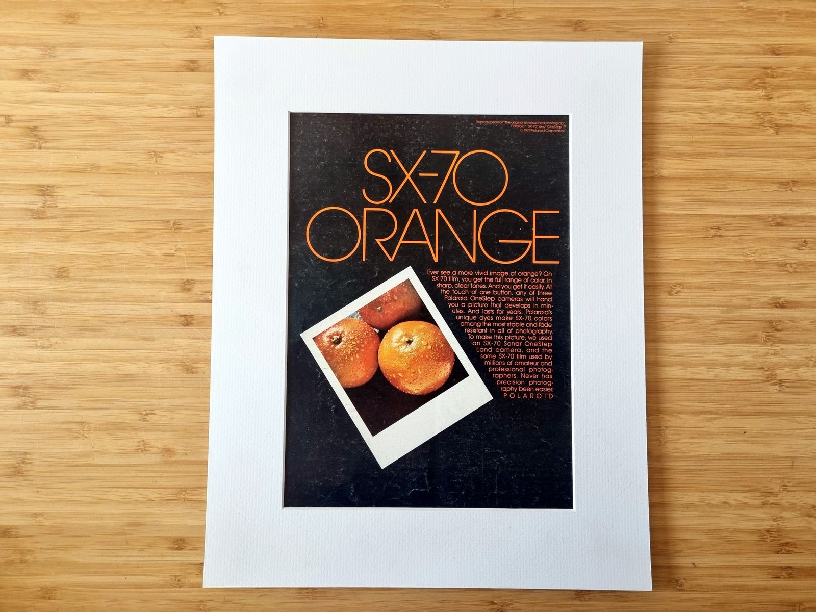 Photography Camera Print Ad, Polaroid Sx 70 Orange Campaign, Instant Film Advertising, 1970s Graphic photo 55.0
