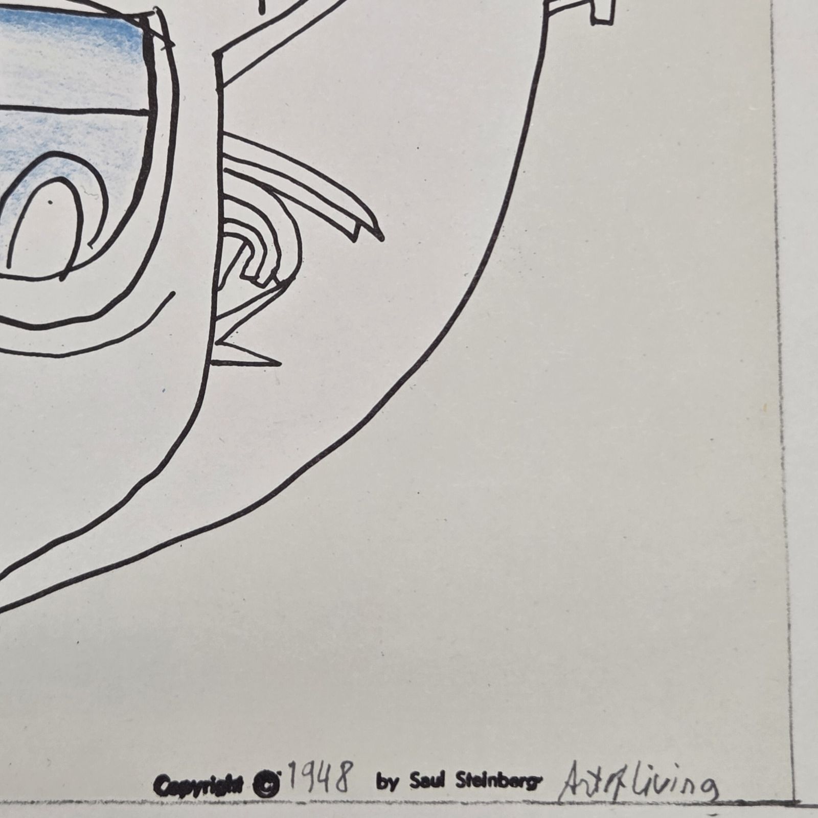 Saul Steinberg - Affiche lithographique, Galerie Maeght Paris, 1977 photo vinterior