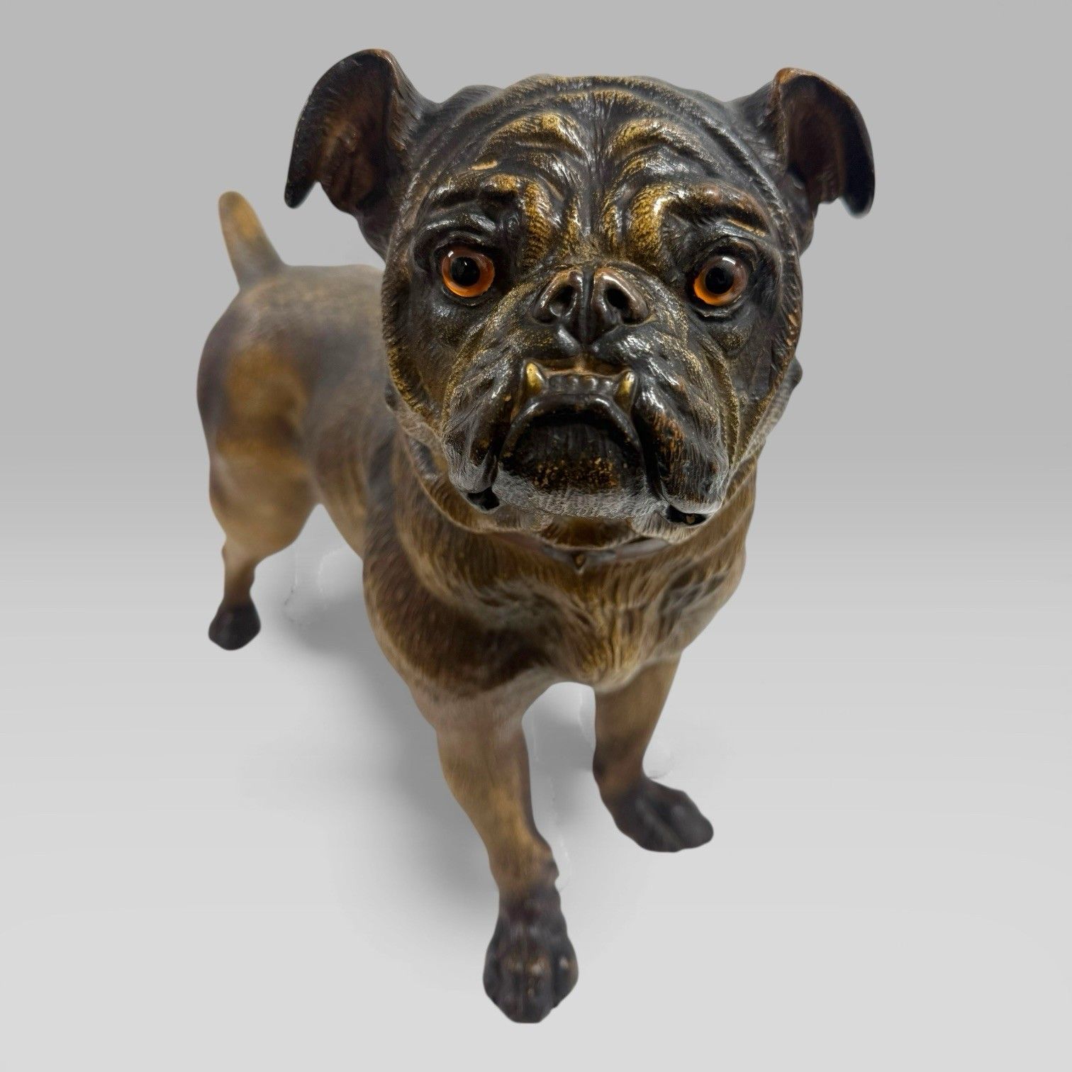 Antique Austrian Terracotta Life Size Pug Dog Sculpture photo for sale