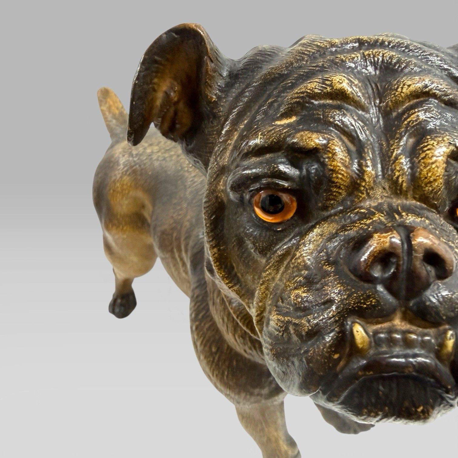 Antique Austrian Terracotta Life Size Pug Dog Sculpture photo Art