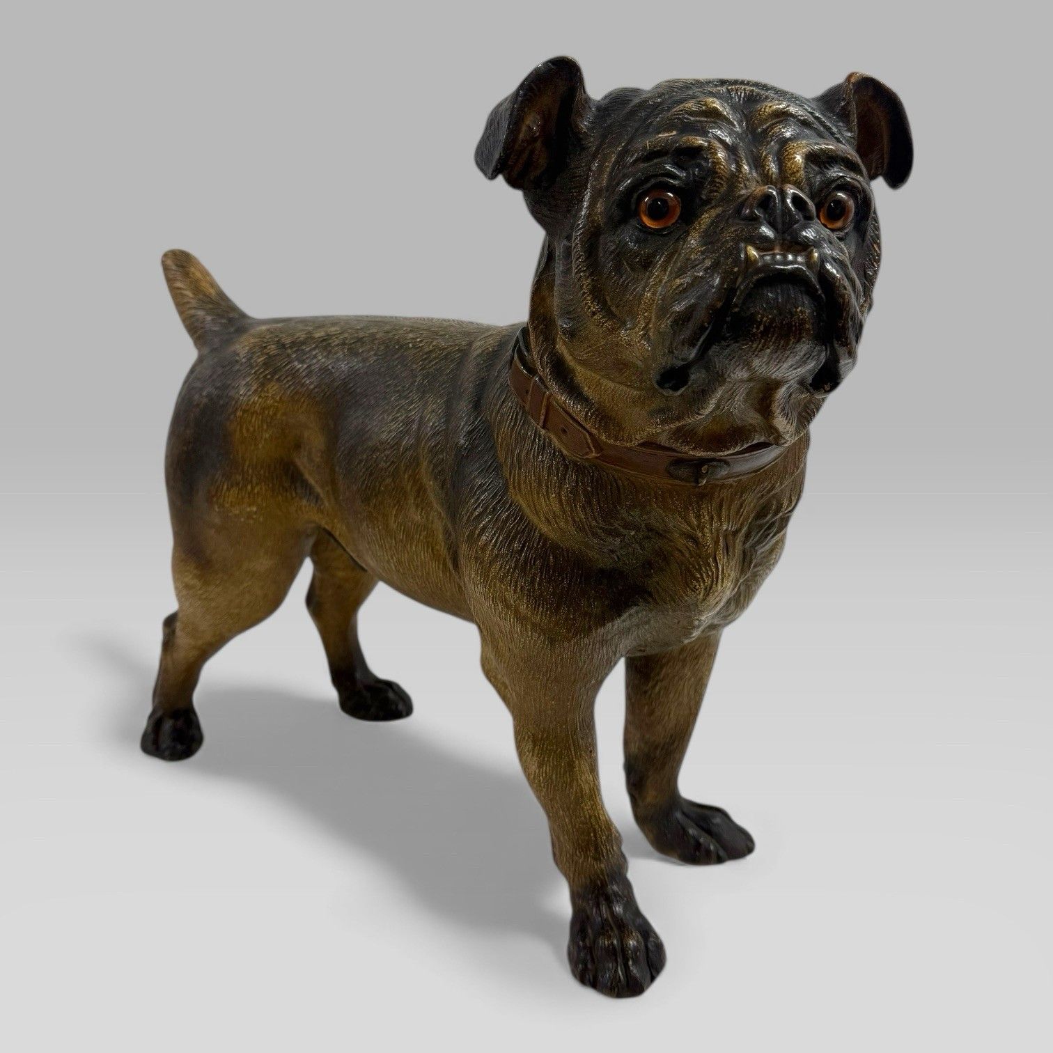 photo vinterior Antique Austrian Terracotta Life Size Pug Dog Sculpture