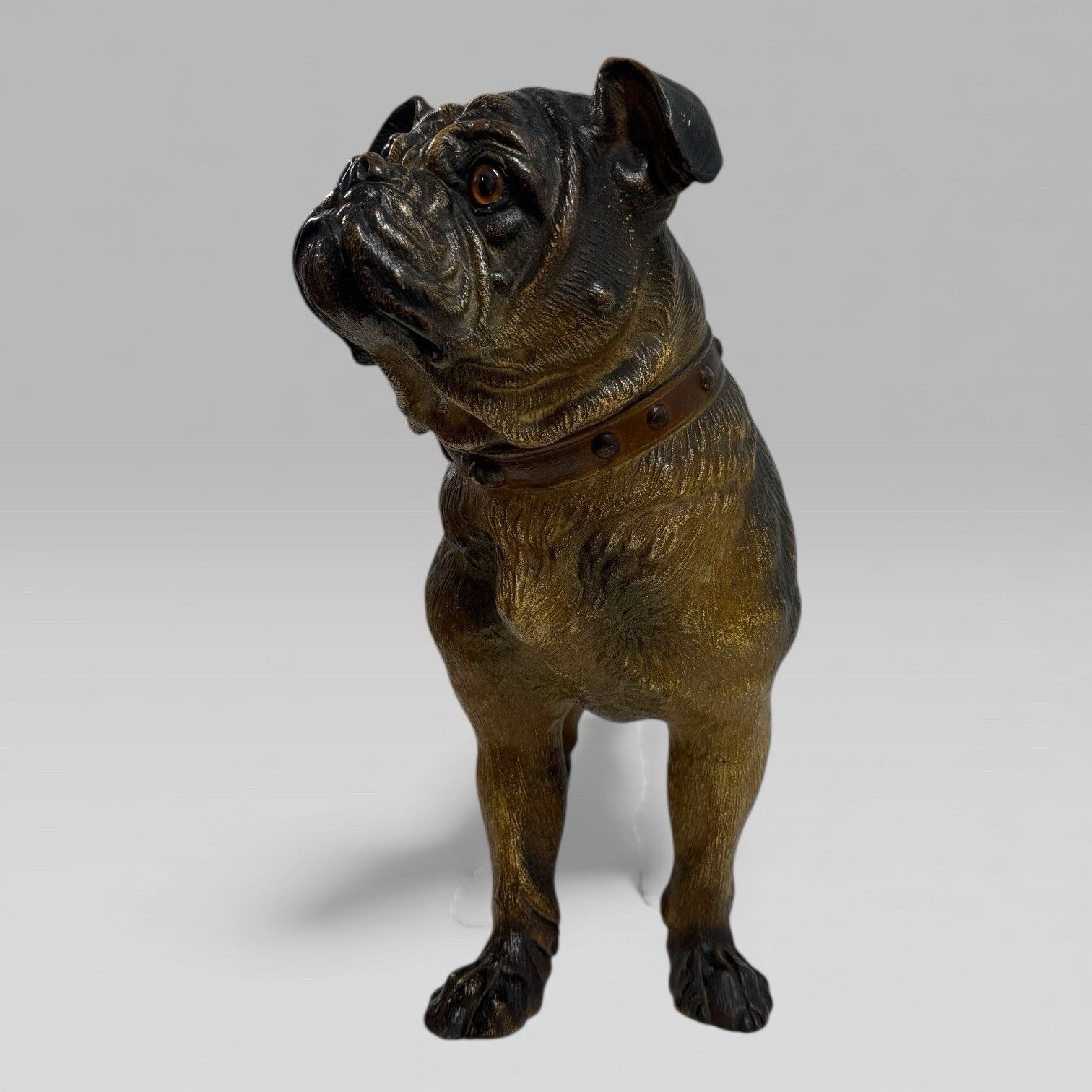 photo buy Antique Austrian Terracotta Life Size Pug Dog Sculpture
