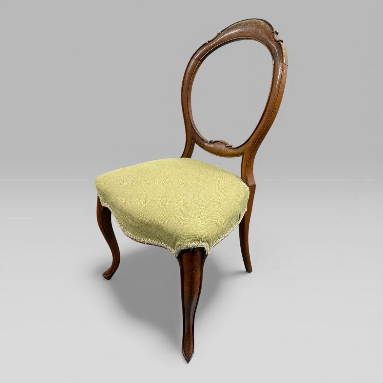 Pair Of Antique Victorian Walnut Balloon Back Chairs photo Furniture