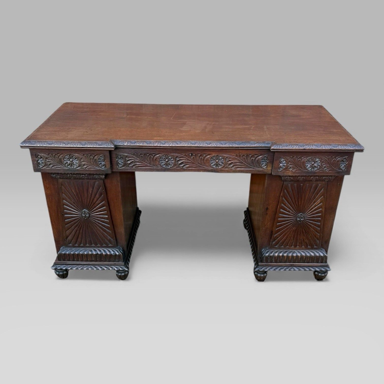 Antique Regency/William IV Anglo Indian Padouk Carved Sideboard Or Desk