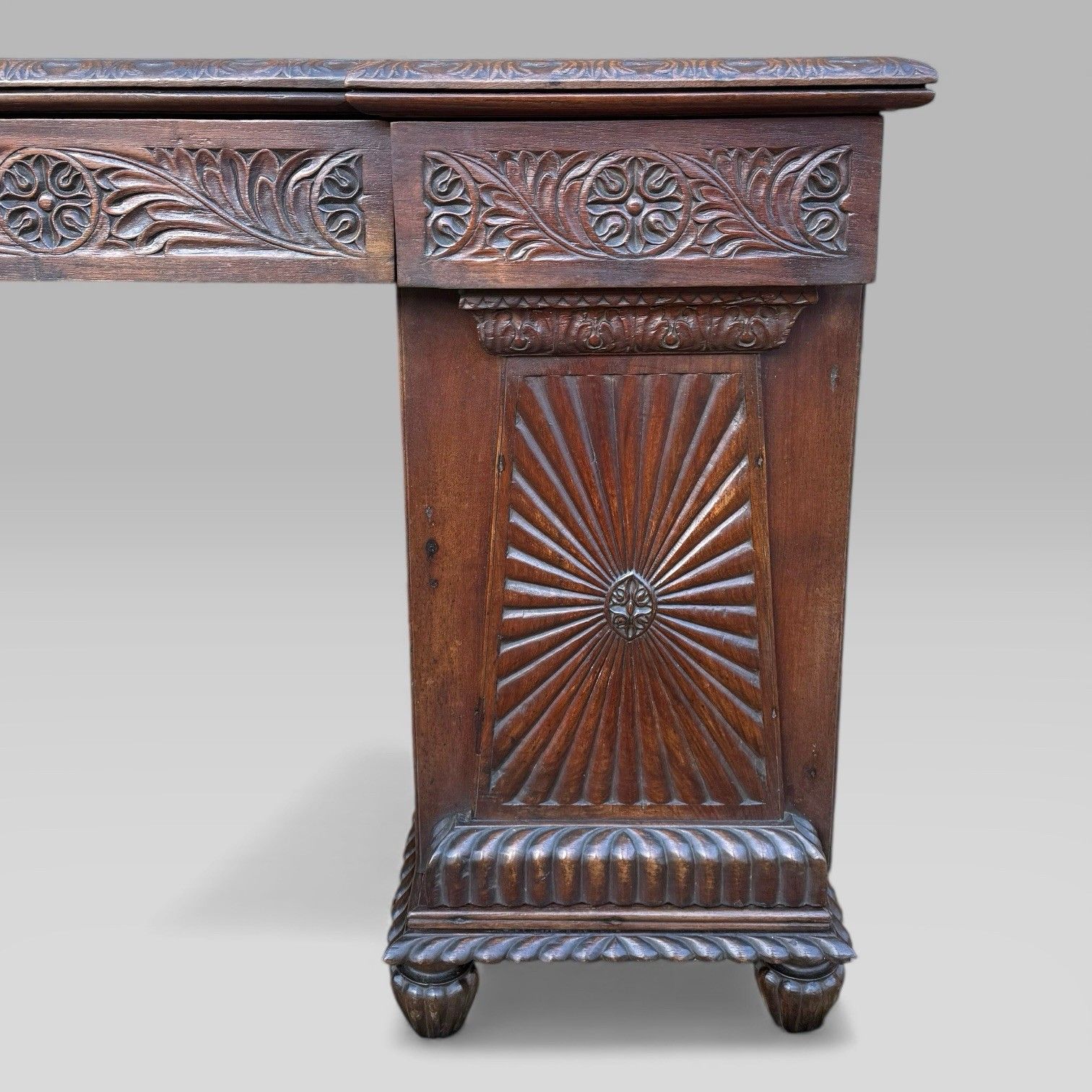 Antique Regency/William IV Anglo Indian Padouk Carved Sideboard Or Desk photo buy