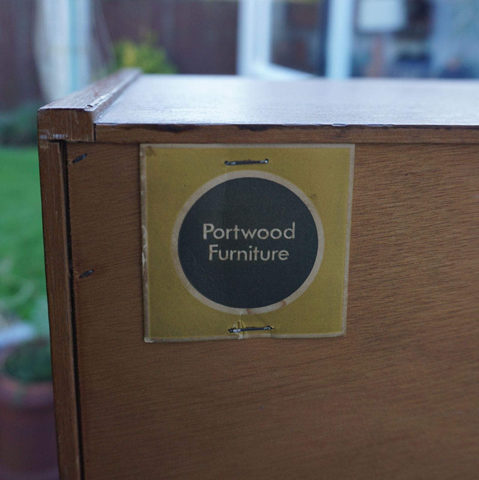 Furniture Portwood Mid Century Teak Wood Sideboard Home Bar With Shelving Lockable photo