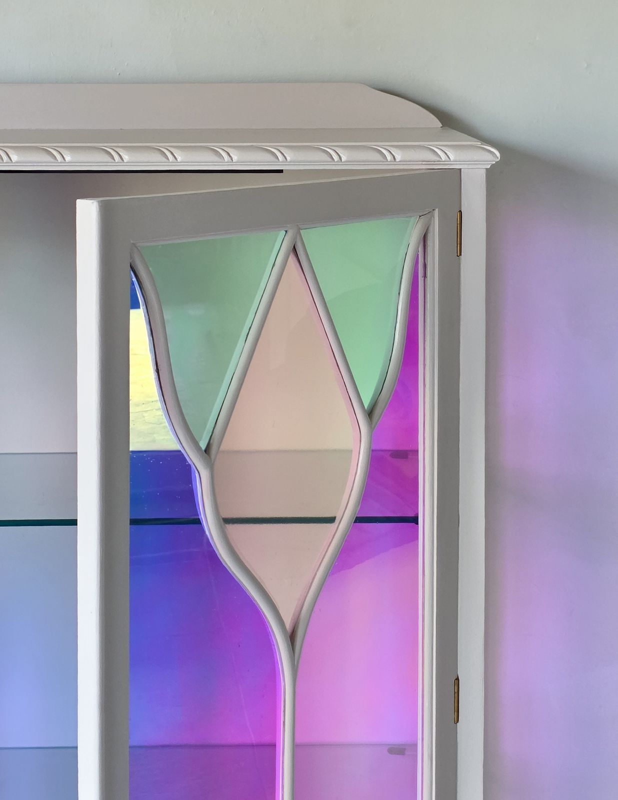 Stained Glass Vintage Display Drinks Cocktail Cabinet photo buy