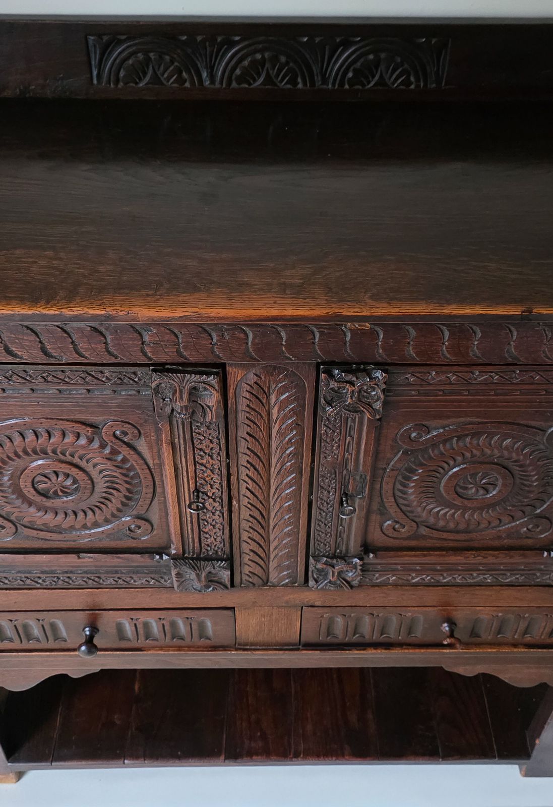Antique Carved Oak Lawyers Primitive Court Cabinet photo furniture