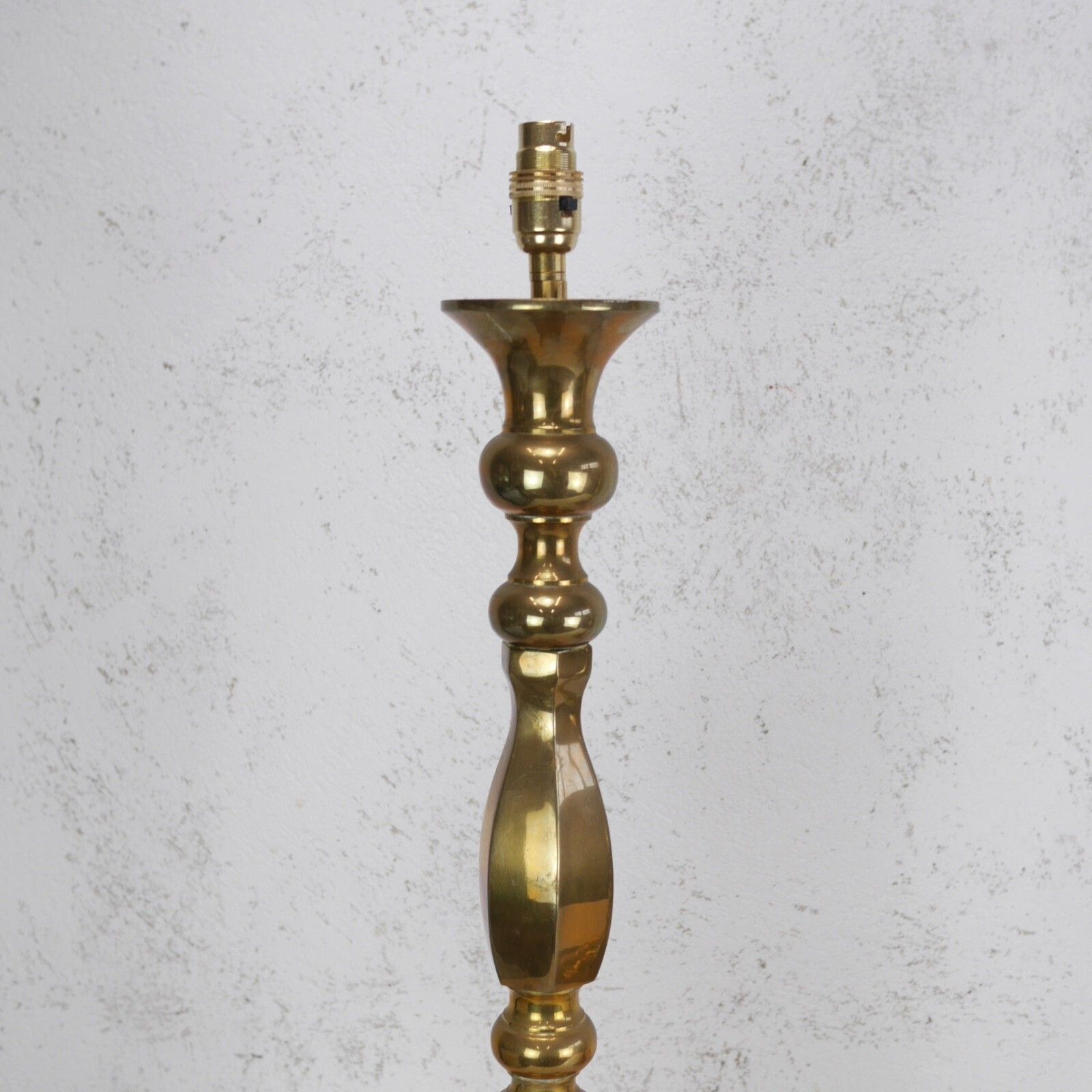 Pair Tall Large Brass Candle Stick Table Lights Lamps Vintage Antique  #103068 photo buy