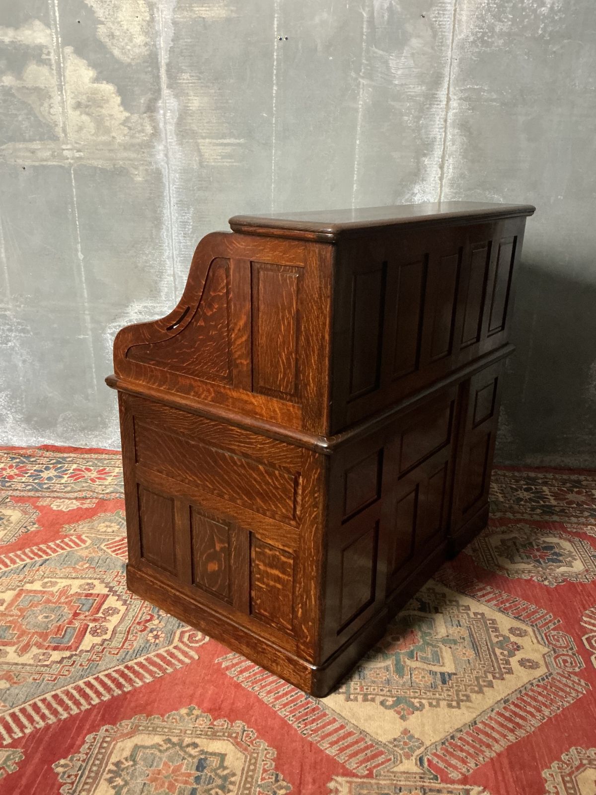 Furniture Antique Roll Top Desk, 1900s, Oak photo