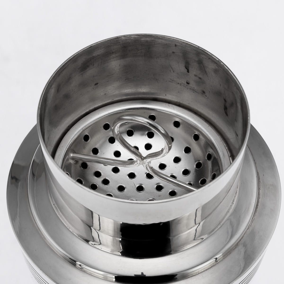 photo furniture Art Deco Cocktail Shaker By Keith Murray, Silver Plated, English, 1936