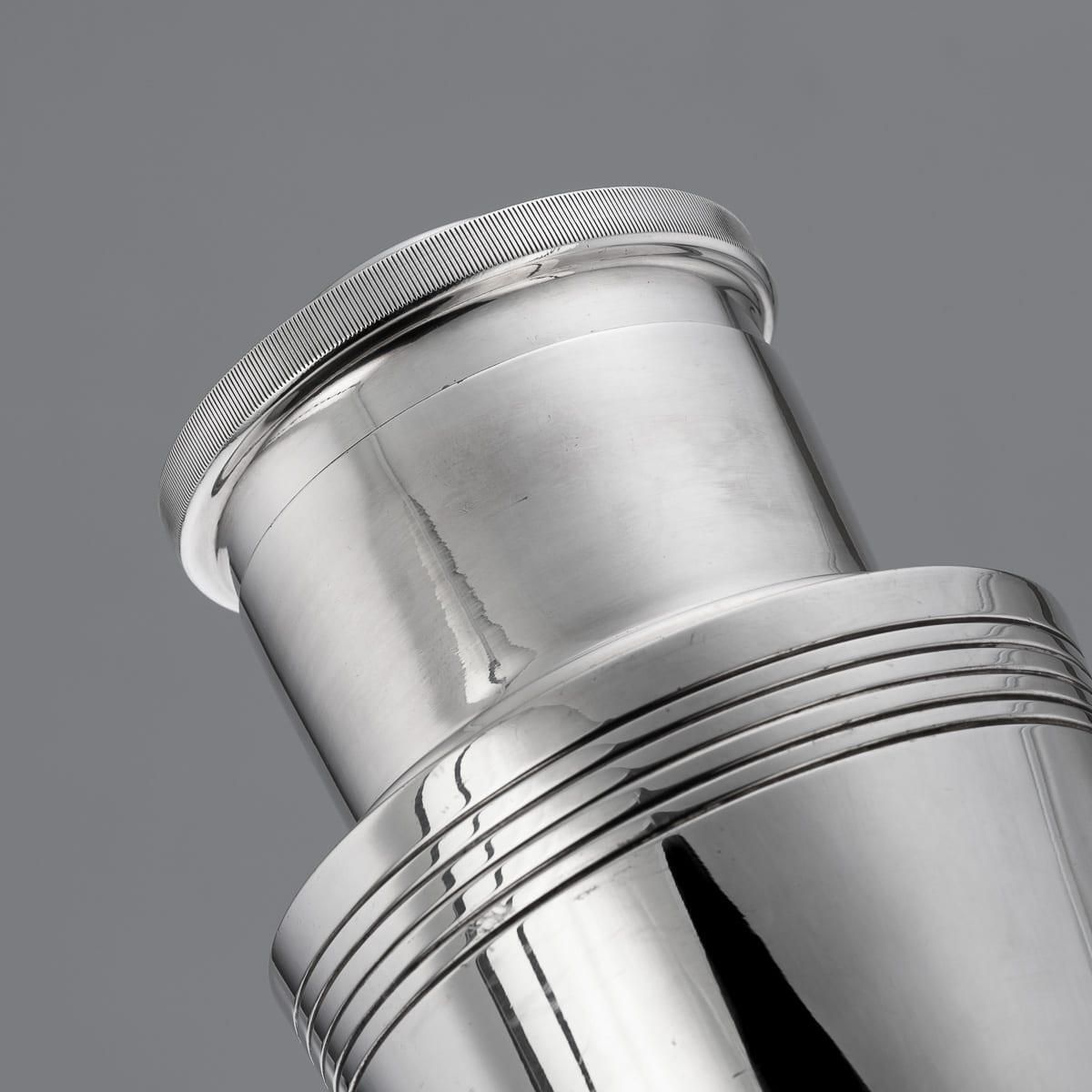 photo for sale Art Deco Cocktail Shaker By Keith Murray, Silver Plated, English, 1936