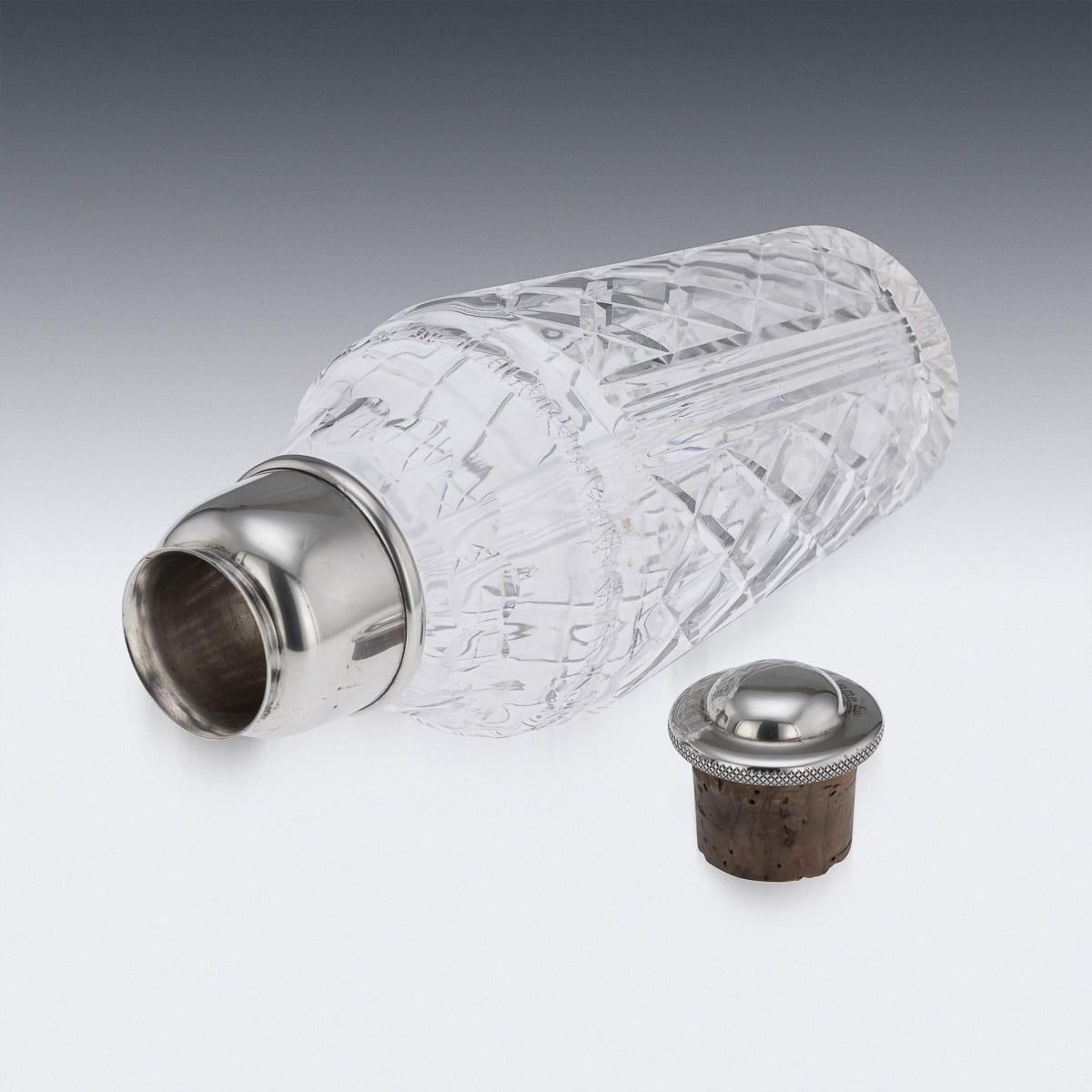 Mappin & Webb Cocktail Shaker, Solid Silver & Cut Glass, English, 1949 photo 1730.0