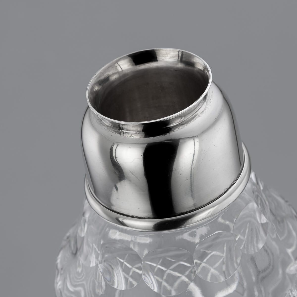 photo for sale Mappin & Webb Cocktail Shaker, Solid Silver & Cut Glass, English, 1949